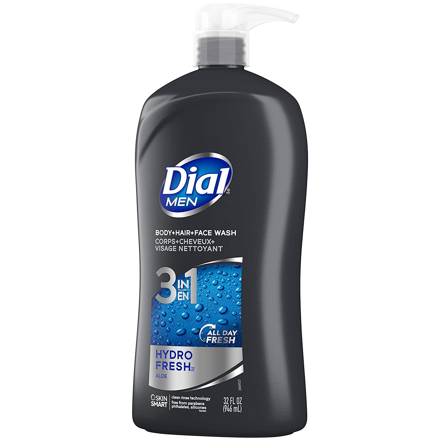 Dial Men 3in1 Body, Hair, and Face Wash Hydro Fresh 32 fl oz Pack of 1