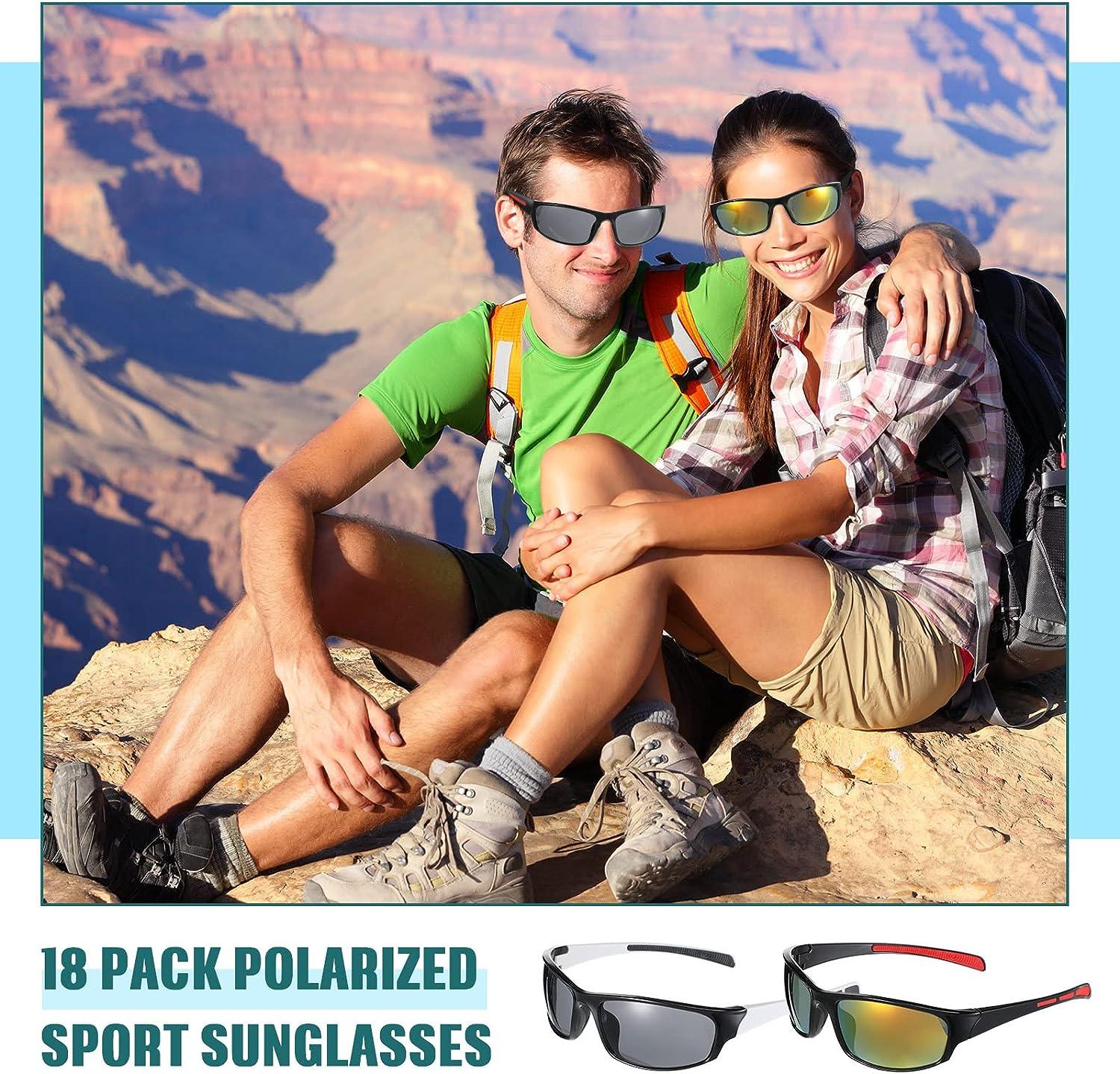 18 Pairs Polarized Sports Sunglasses Tactical Running Sunglasses