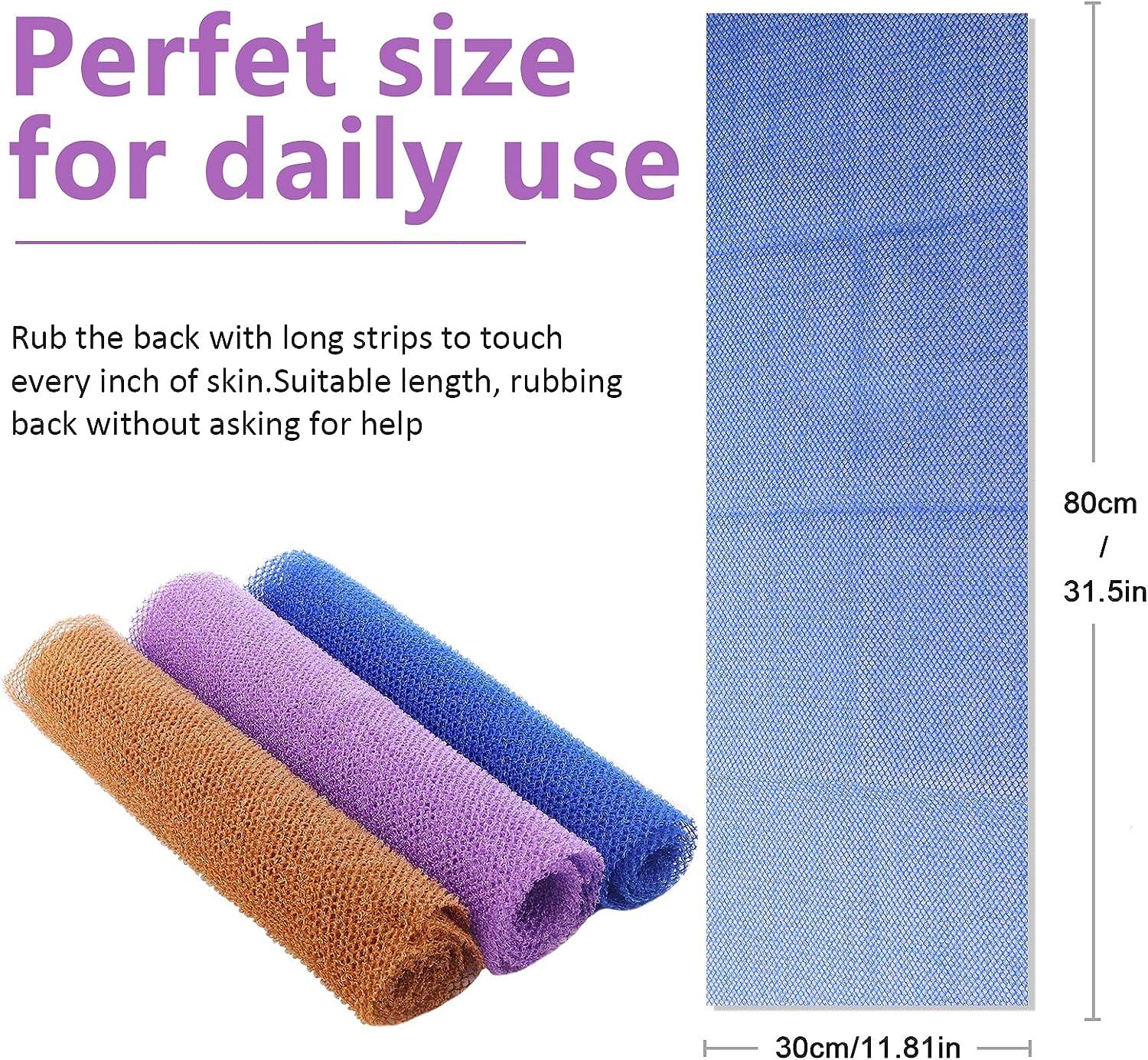 TCOTBE 3 Pcs African Bath Net Sponge Back Scrubber African Net Long Net