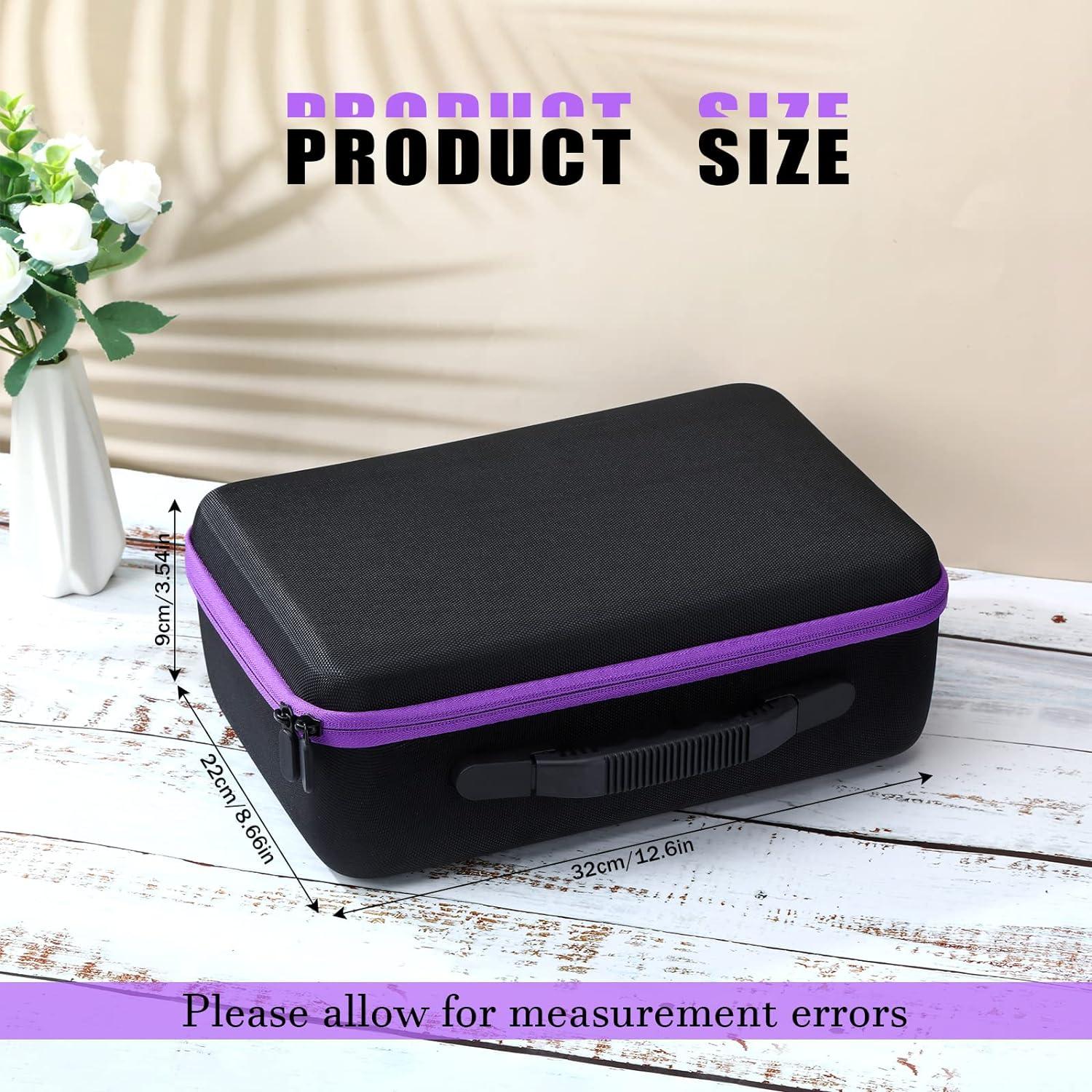 120 Bottle Essential Oil Storage EVA Hard Shell Exterior Carrying Case  Organizer Essential Oil Holder Essential Oil Organizer 60 Bottles Per Layer  Foam Insert Traveling Bag for 5 10 and 15 ml Purple