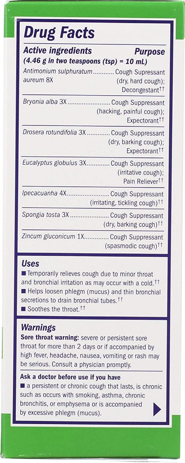 B&T Cough & Bronchial Syrup Zinc Formula, 4 fl. oz.