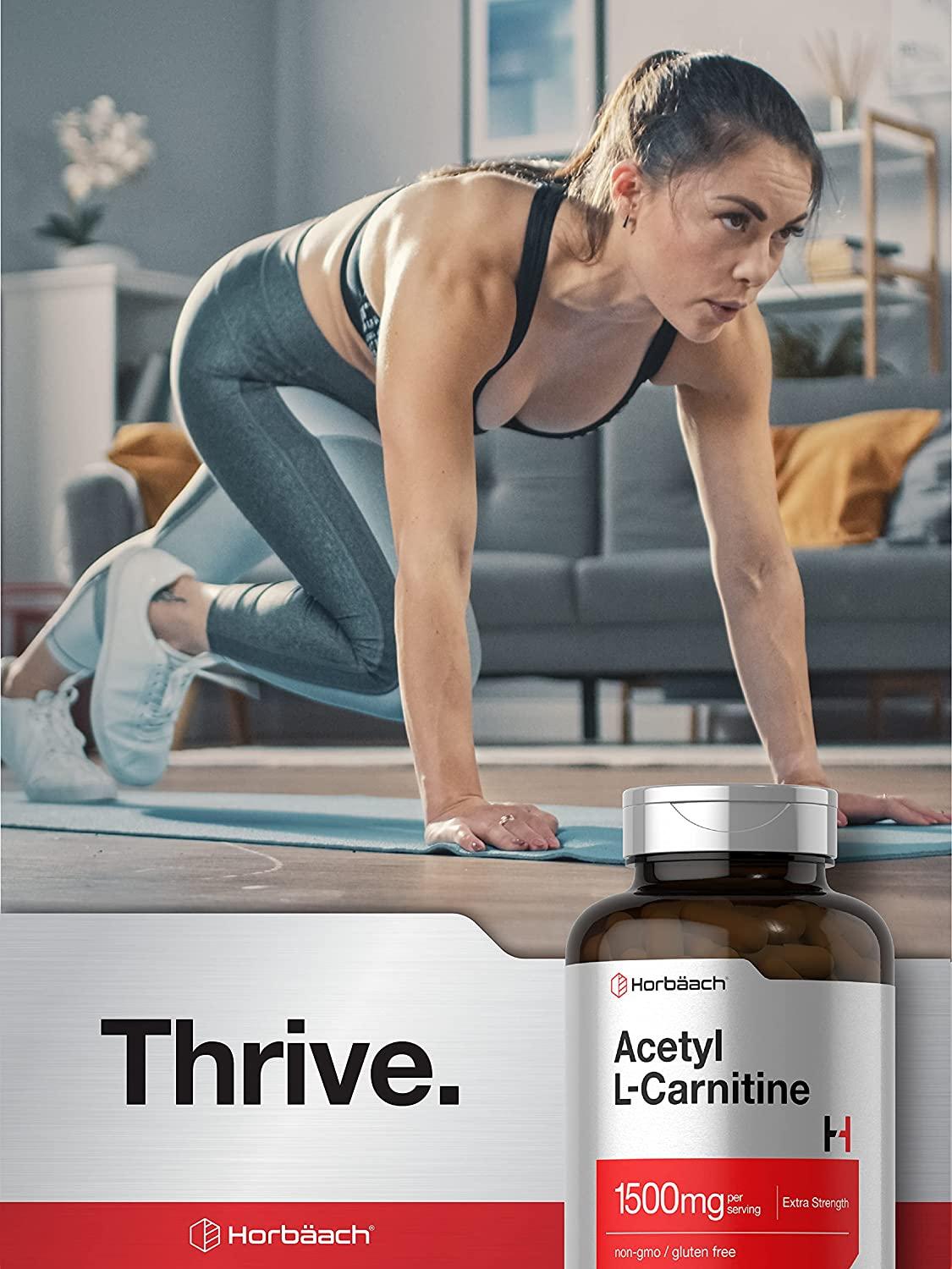 Acetyl LCarnitine 1500 mg 200 Capsules ALCAR NonGMO, Gluten Free