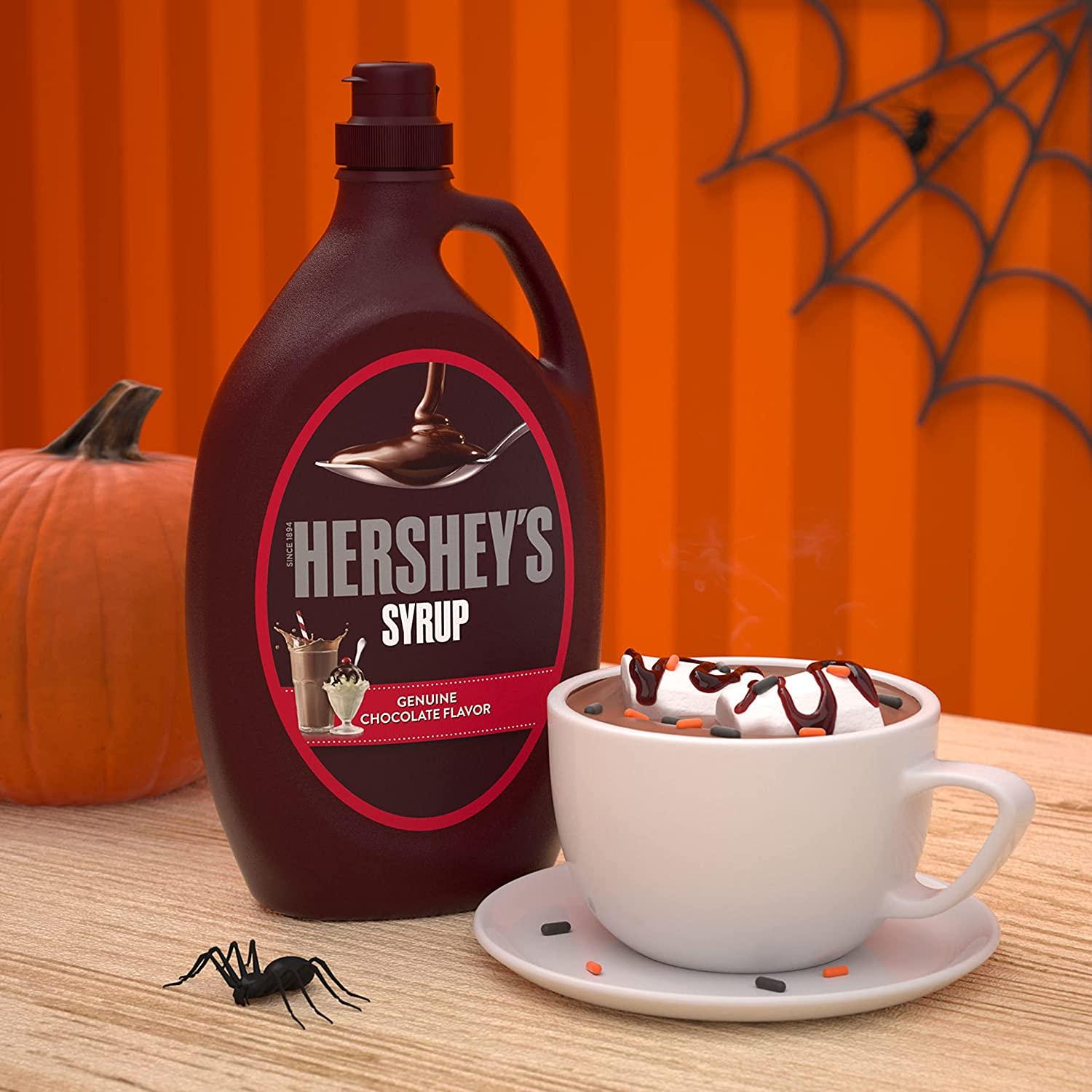 HERSHEY'S Genuine Chocolate Syrup, Halloween, 48 oz Bulk Bottle