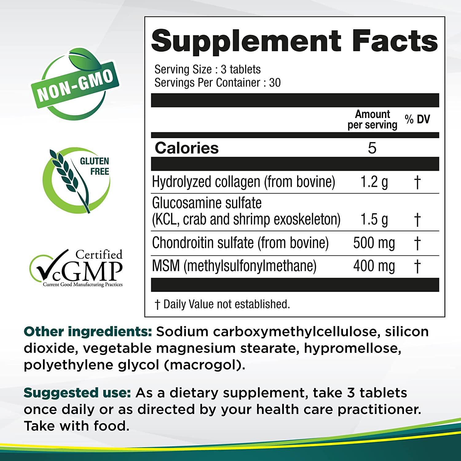 Genacol Joint Support Supplement with Glucosamine, Chondroitin, MSM & Collagen 90 Tablets