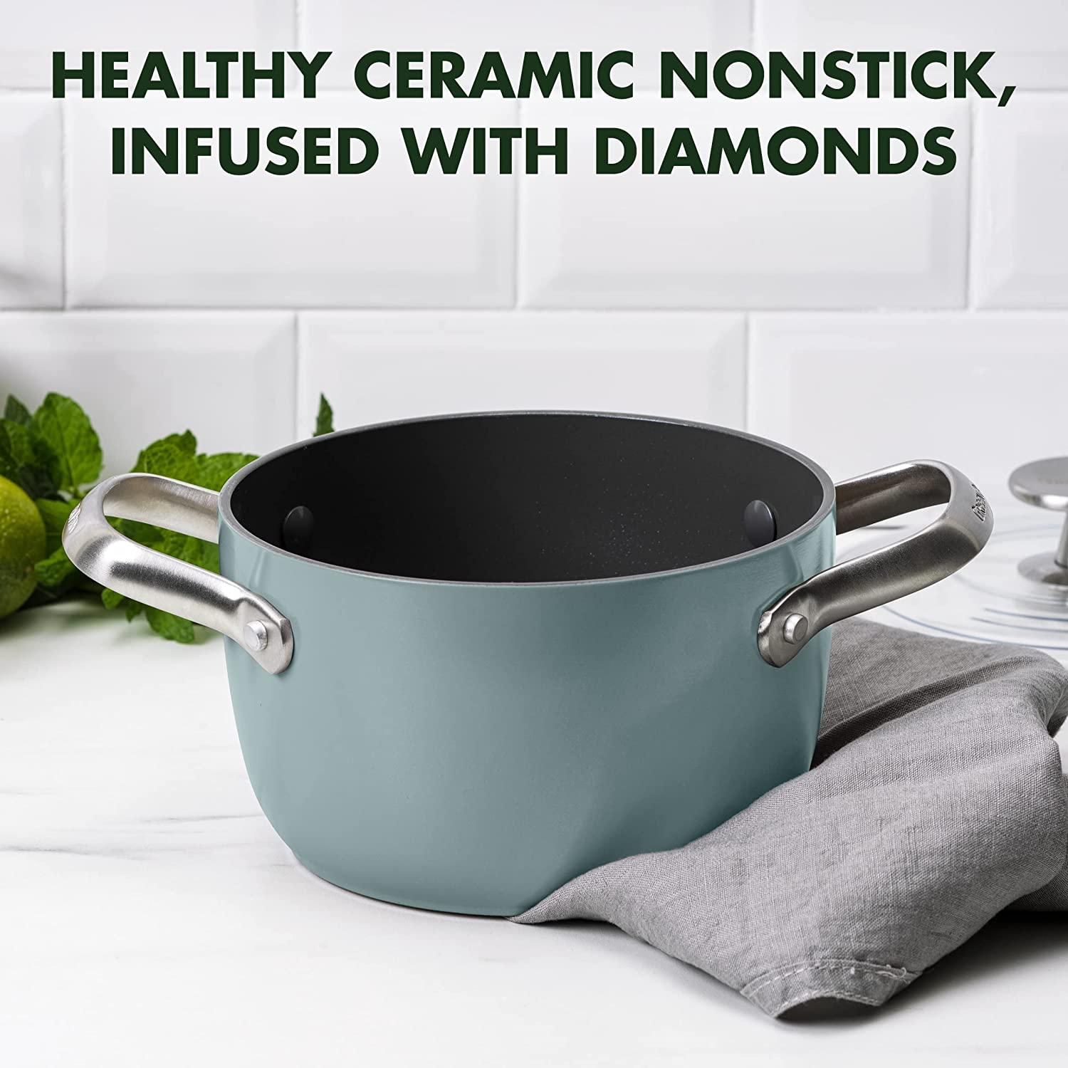 GreenPan Healthy Ceramic Nonstick, 2QT Rice Grains and Soup Maker