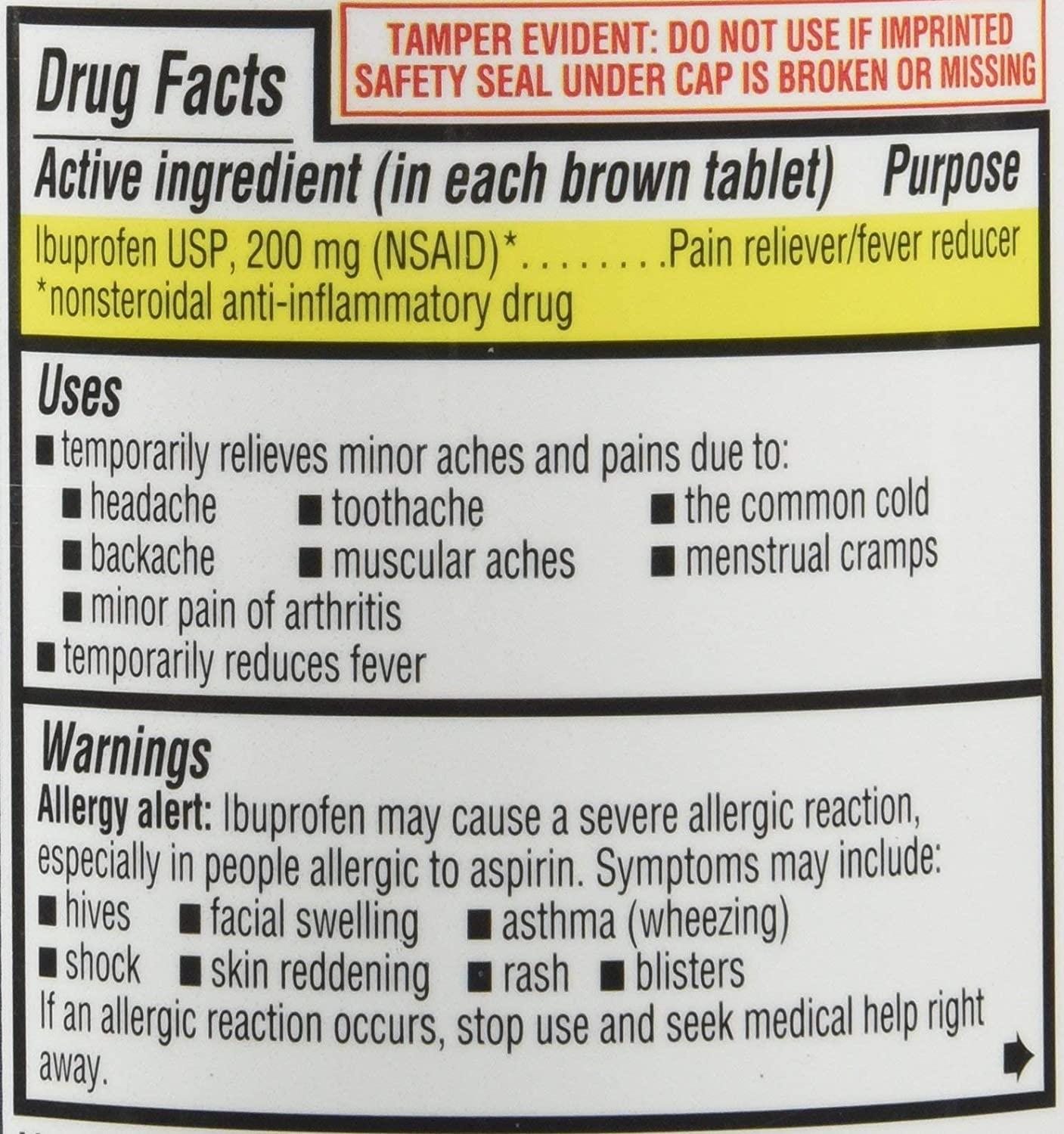 Kirkland Signature Ibuprofen 200mg (1000 Count) Pain Relief Tablets