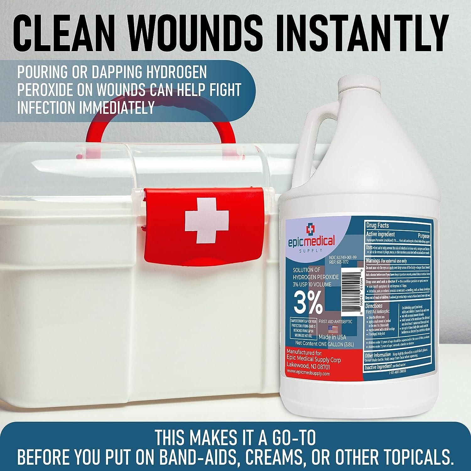 Epic Medical Supply Hydrogen Peroxide Gallon 3 USP First Aid