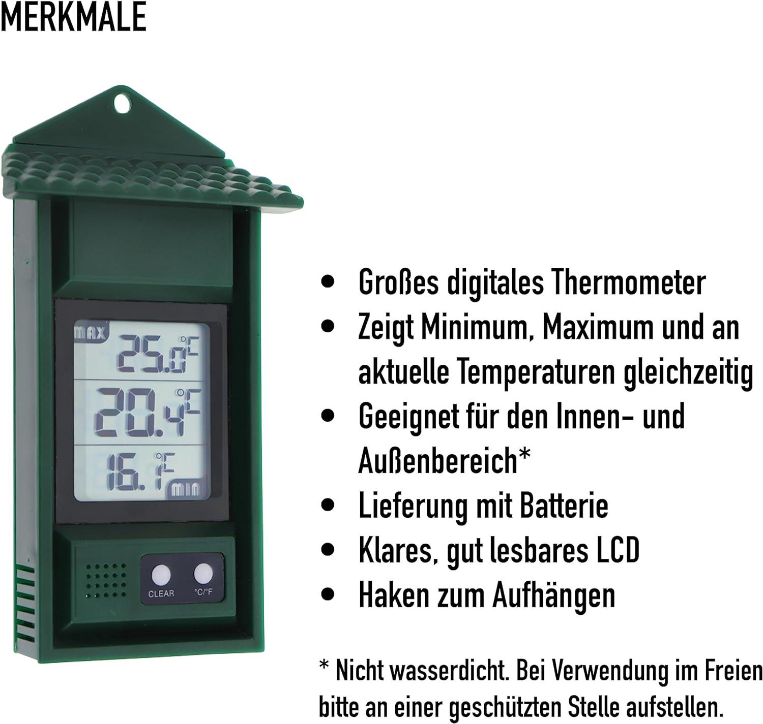 Digital Min Max Thermometer for Greenhouses | Accurate Temperature ...