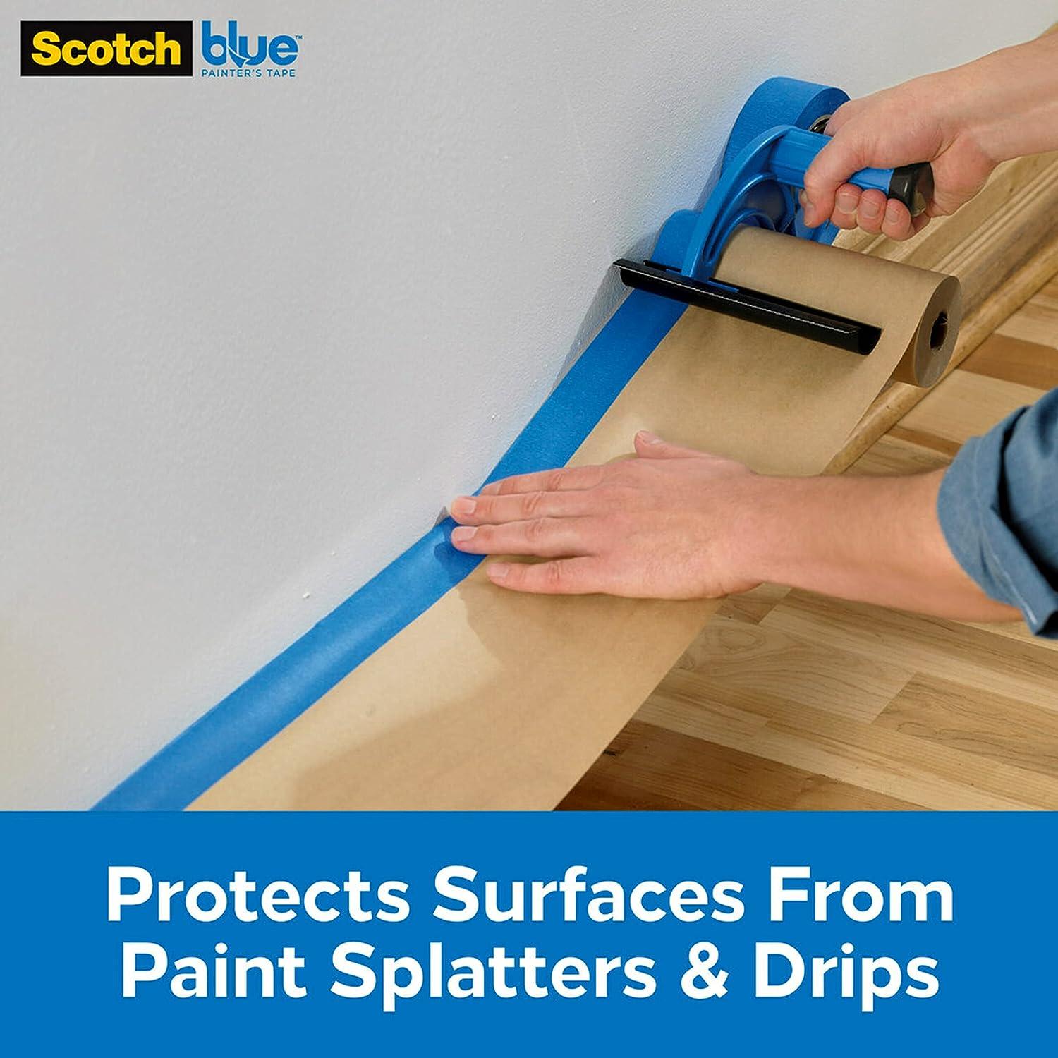 ScotchBlue Painter's Tape and Paper Dispenser Applies Masking Paper with  Painter s Tape to Protect and Cover Surfaces Tape Dispenser Includes  Plastic Blade Fits 12 Inch Masking Paper