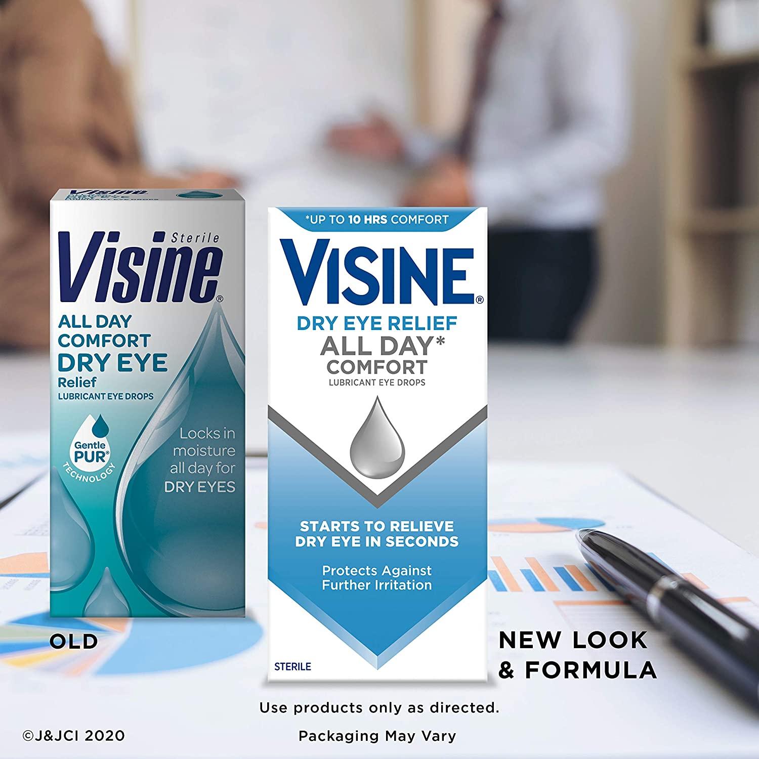Visine Dry Eye Relief Tired Eye Lubricant Eye Drops, 0.5 fl. oz