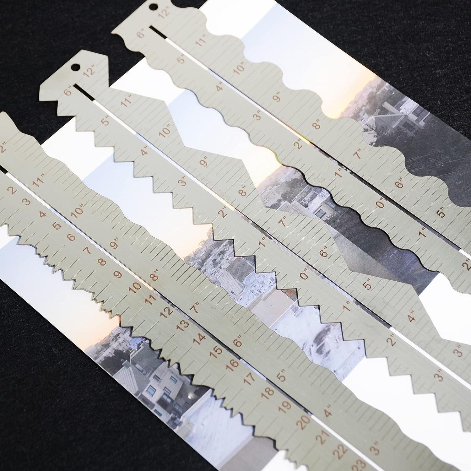 7 Pcs Metal Paper Tearing Ruler Deckle Edge Ruler 12 Inch