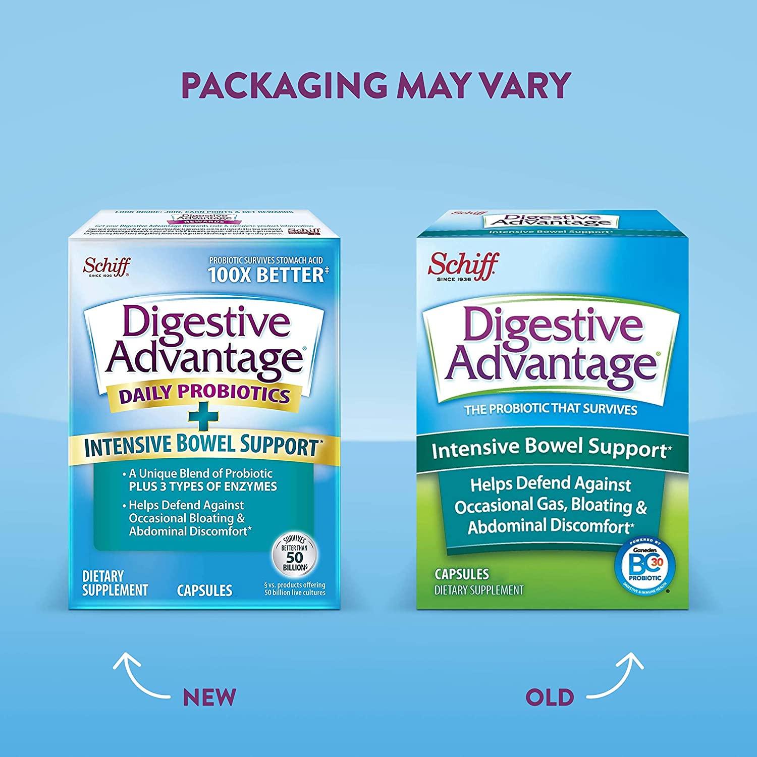 Schiff Digestive Advantage Intensive Bowel Support 96 Capsules for