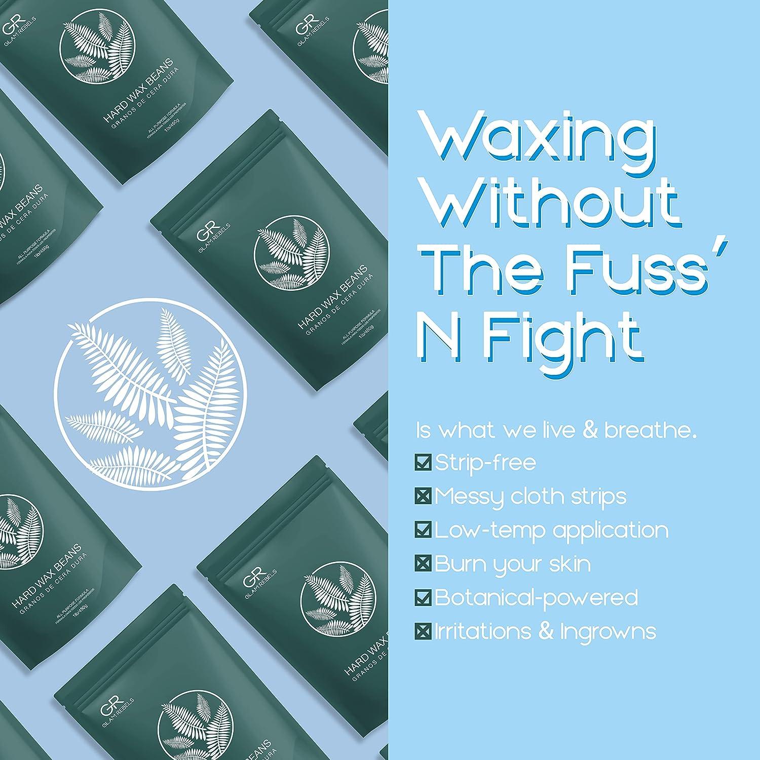 Hard Wax Beads GLAM REBELS 1lb Chamomile Blue Wax Beans for Sensitive