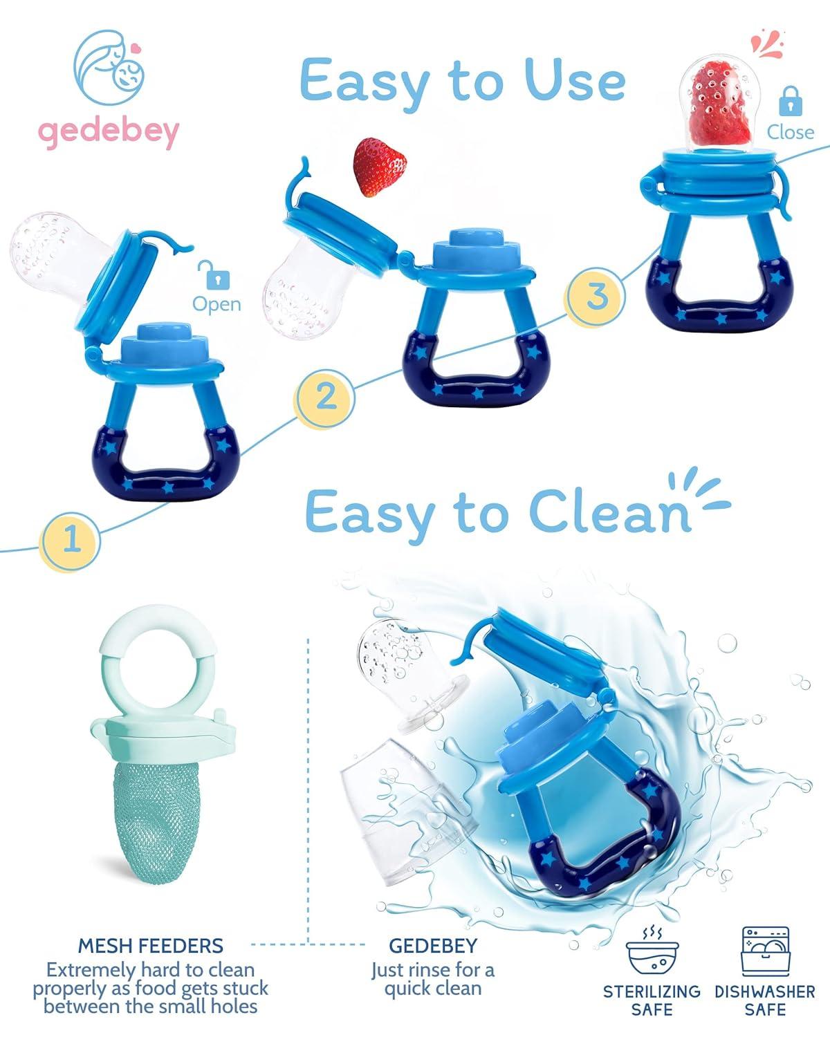 Gedebey Baby Fruit Pacifier Feeder Pack Silicone Teethers