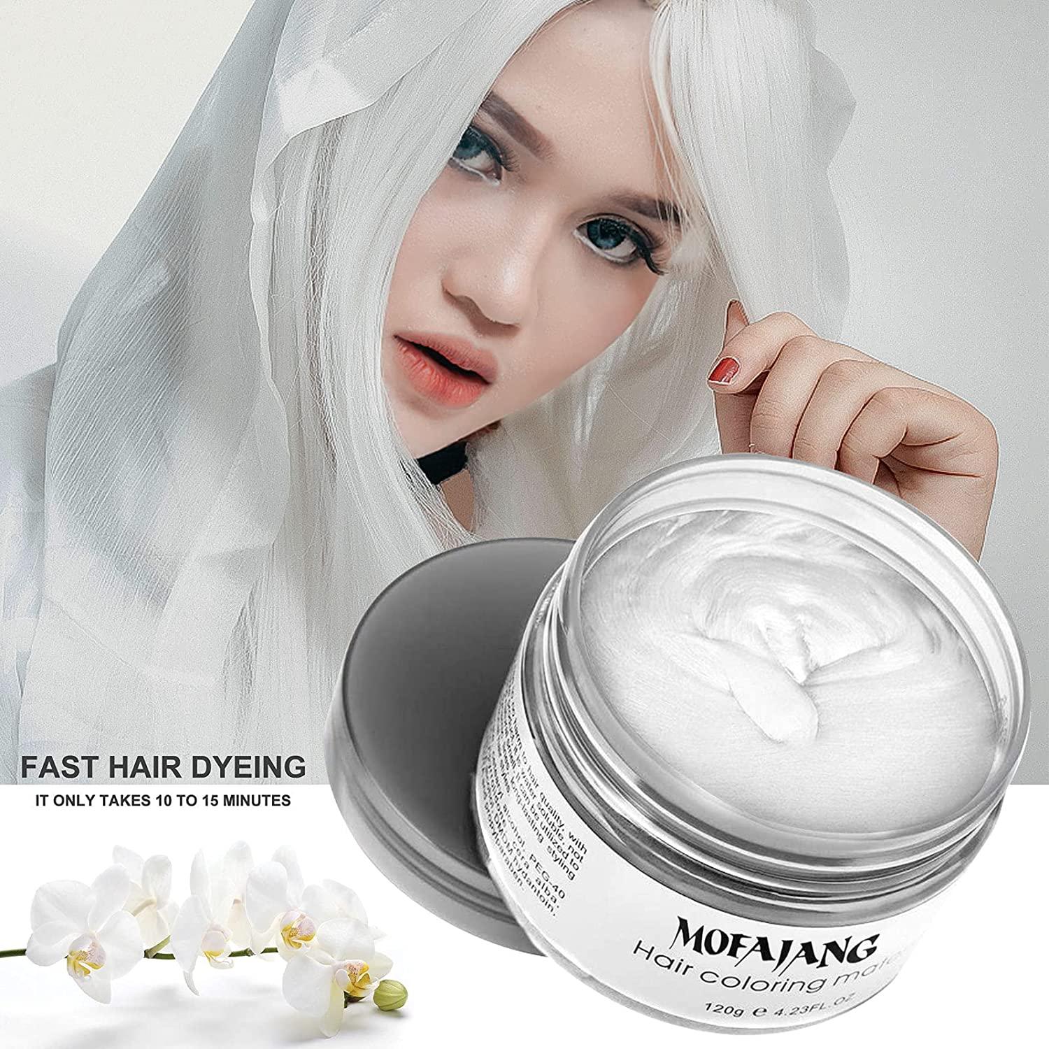 Temporary White Hair Color Wax 4.23 oz EFLY Instant Hairstyle Cream