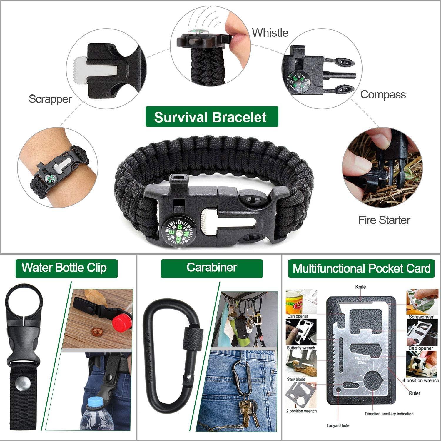 Outdoor Survival Kit 11 in 1 Camping Emergency Gear Tools Tactical Set  Hunting