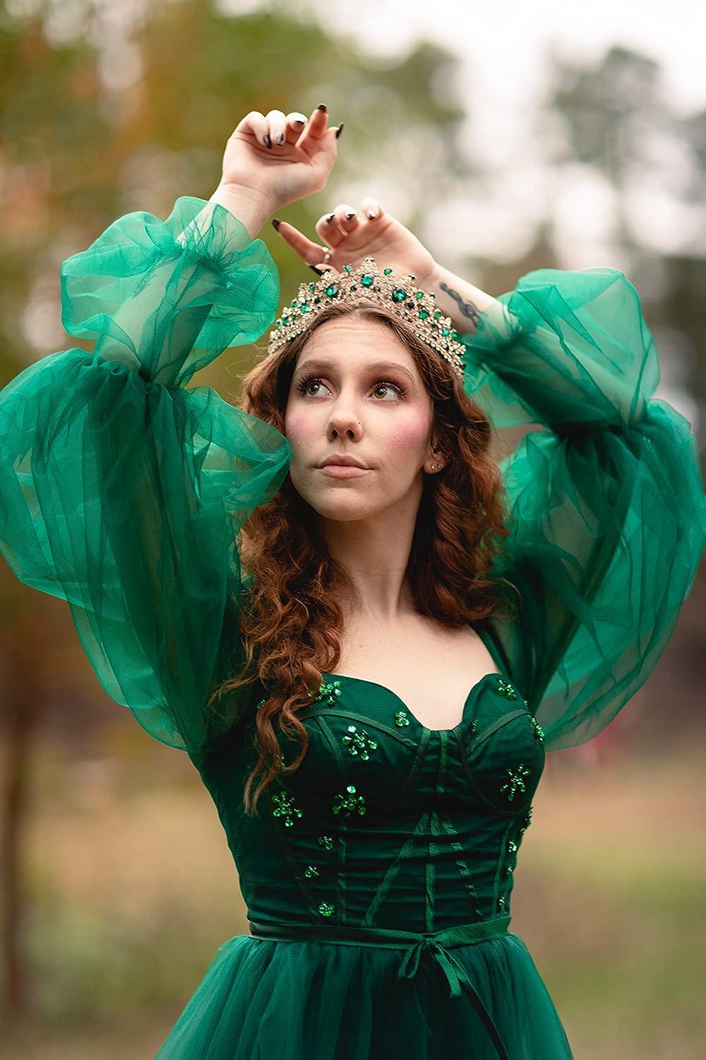 SWEETV Emerald Green Bridal Crown Princess Tiara Headband - Costume Party  Accessories | Buy Now with Express International Delivery | GoSupps.com