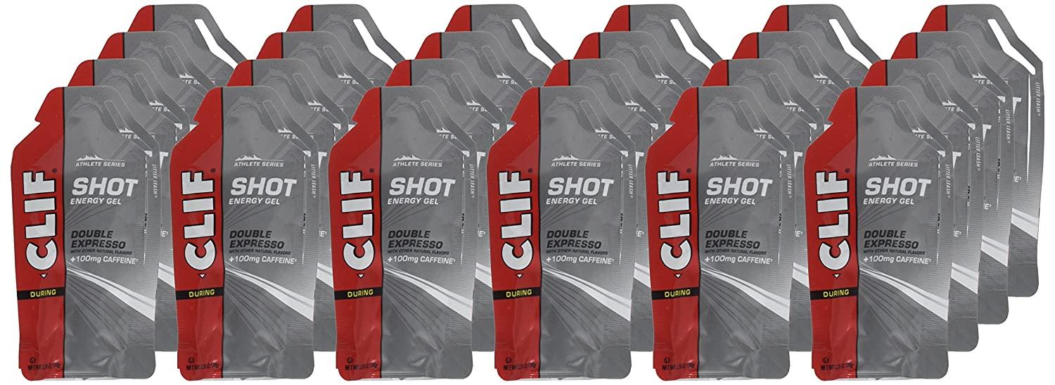 CLIF SHOT Energy Gels Double Espresso, 100mg Caffeine, NonGMO, Fast Fuel for Cycling