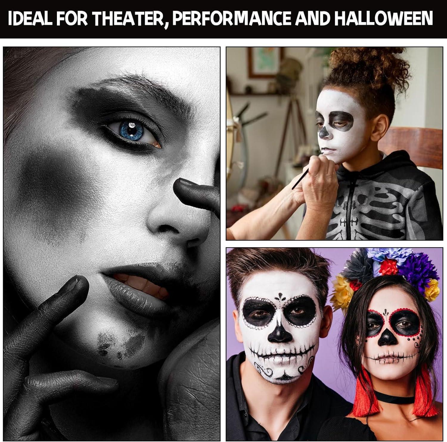 CHASPA Black + White Clown Face Paint Set - High Pigment CHASPA Black + White Clown Face Paint Set - High Pigment