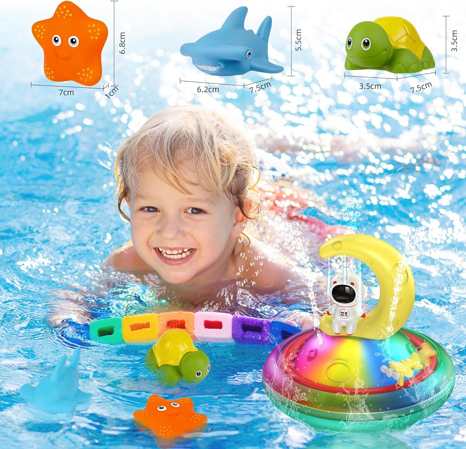Baby Bath Toys for Toddlers CRIOLPO Spray Water Toy with LED Moon Set