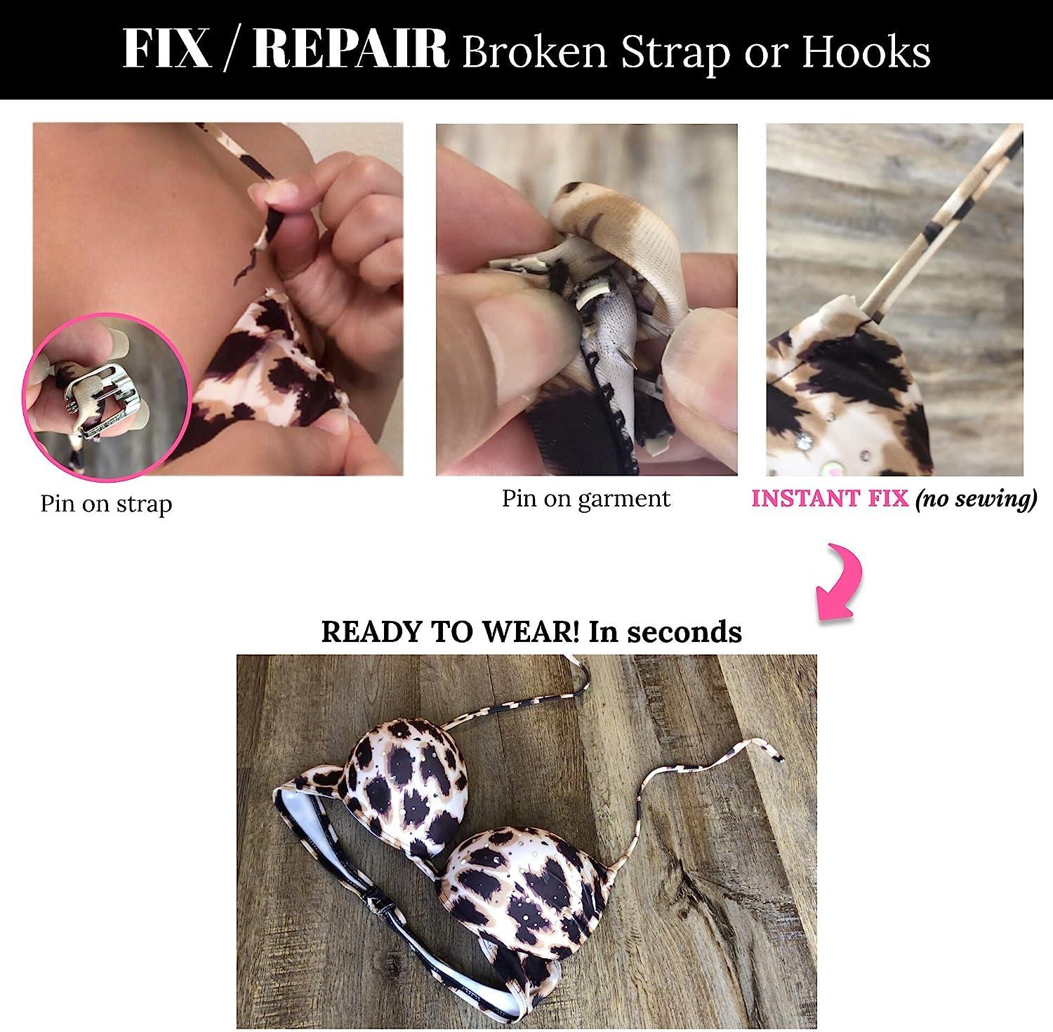 Swimsuit Bra Replacement Hooks - Metal Pin Hooks (2 Pack) | Pin Straps