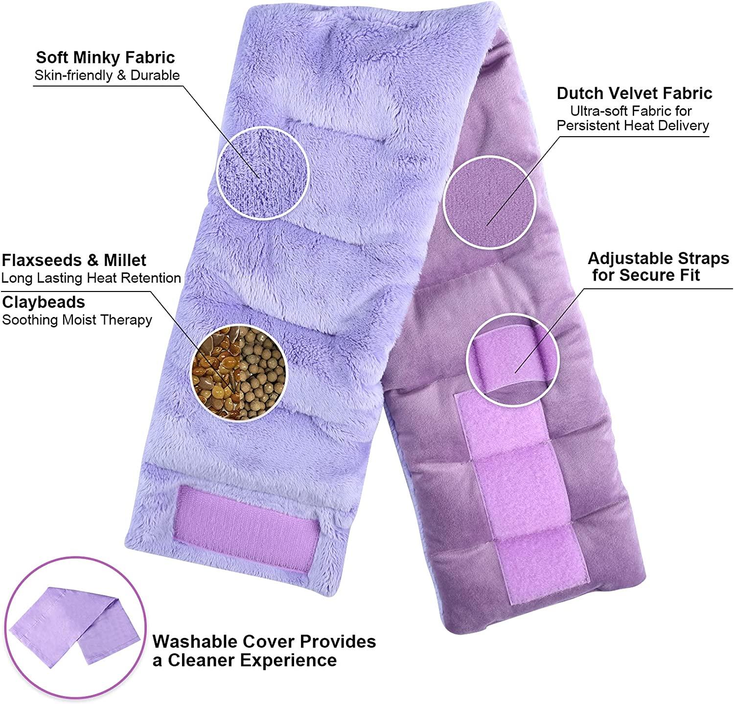 SuzziPad Microwavable Heating Pad for Neck Pain with Heated Eye Mask