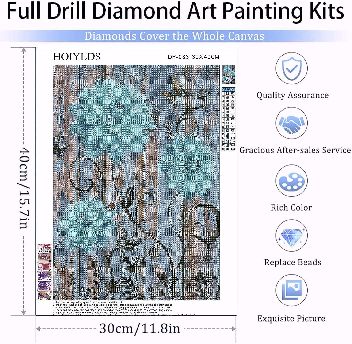 Rustic Flower Diamond Painting Kits for Adults,Farmhouse 5D Diamond Art  Kits for Adults Beginner, DIY Full Drill Diamond Dots Paintings for Adults  Home Decor 12 x 16 Inch 