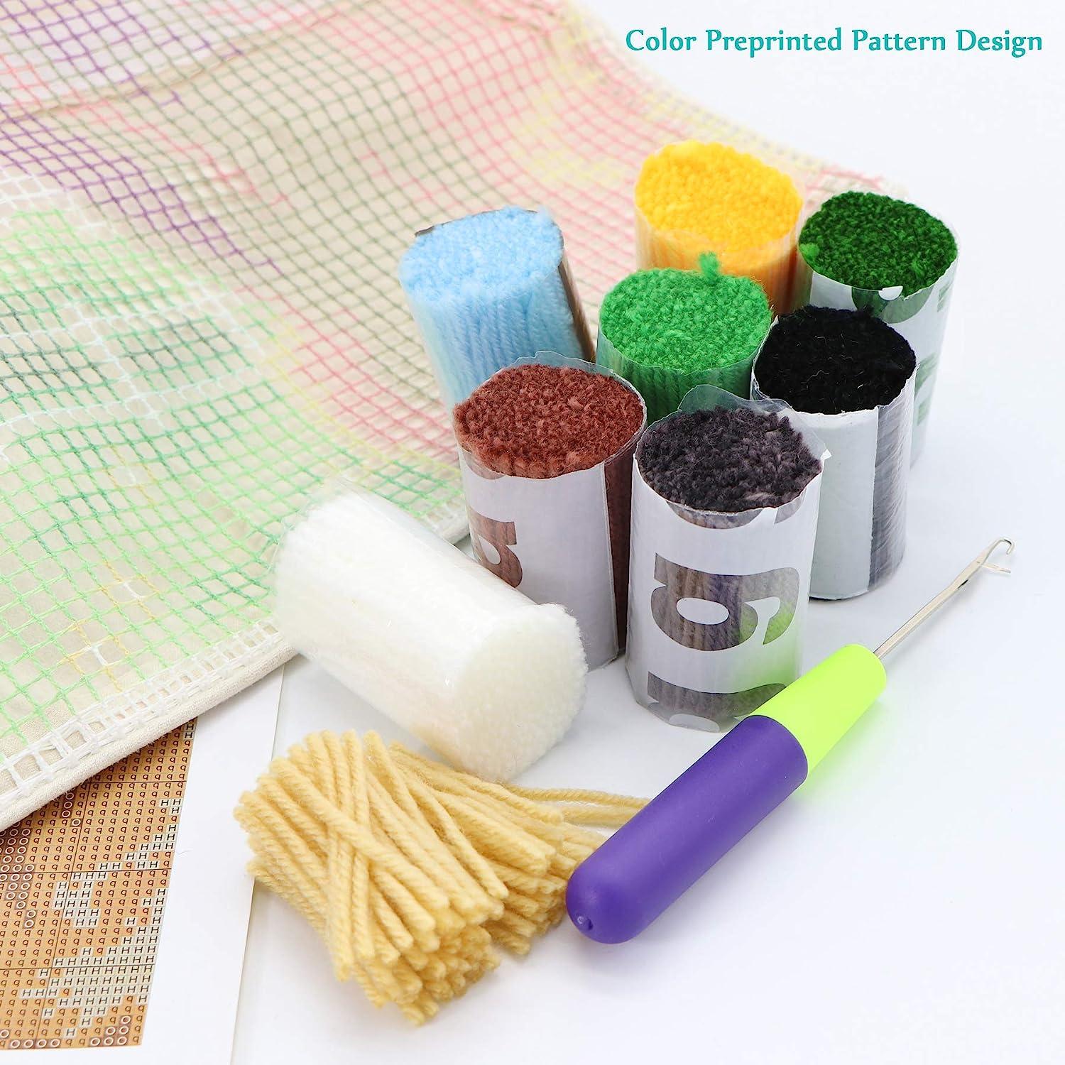 MLADEN Latch Hook Rug Kits DIY Crochet Yarn Rugs Hooking Craft Kit with ...
