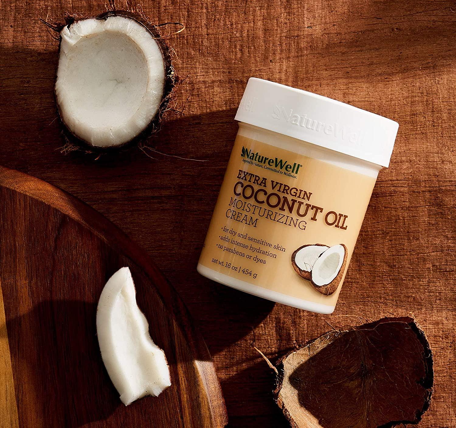 NATUREWELL Extra Virgin Coconut Oil Moisturizing Cream for Face and