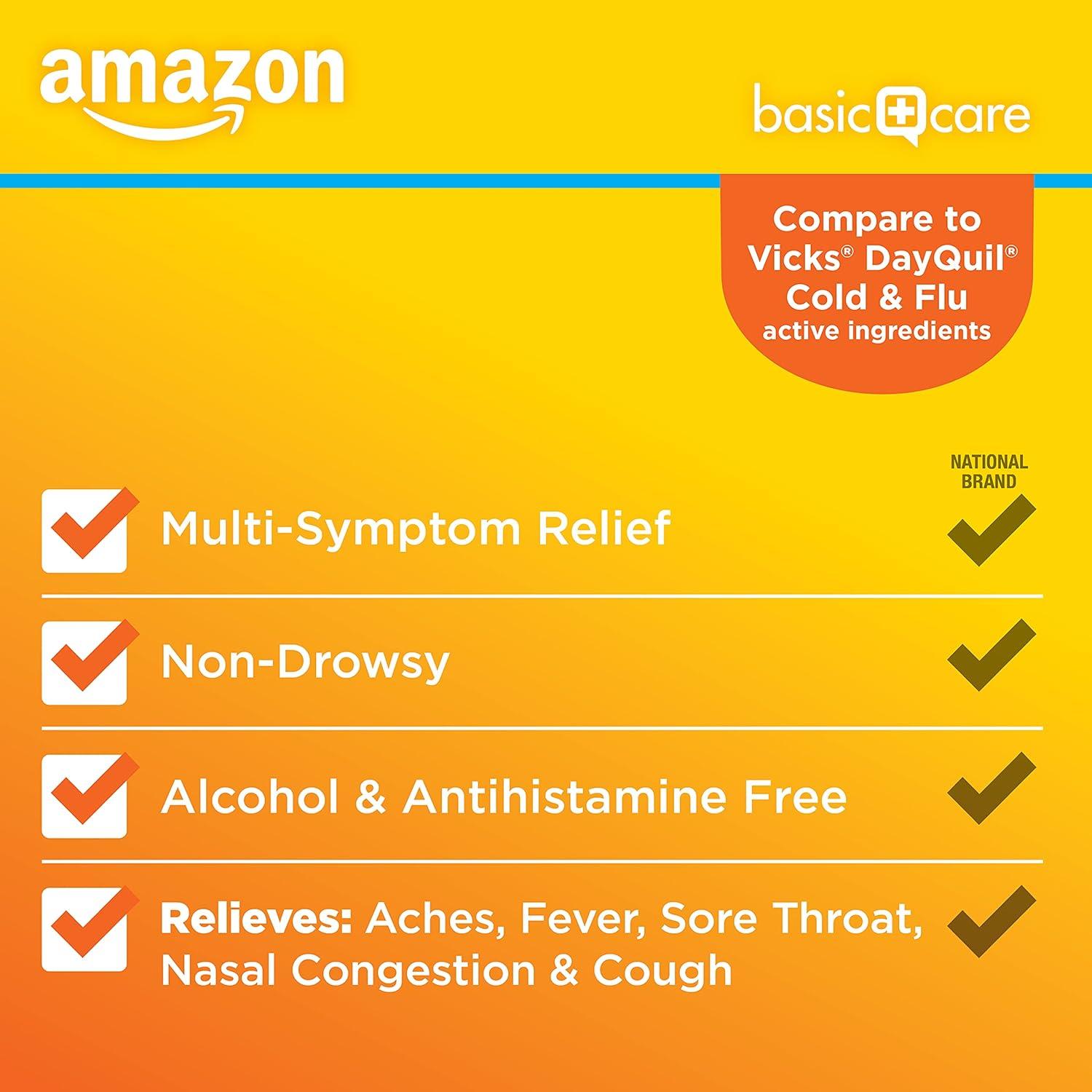 Amazon Basic Care Daytime Cold and Flu Relief Non-Drowsy Liquid Medicine -  12 Fl Oz | Buy Now with Express International Delivery | GoSupps.com