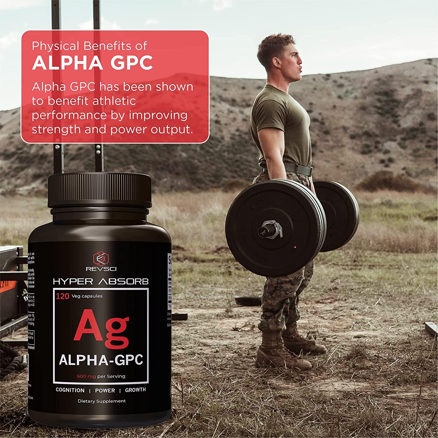 Alpha GPC Choline Supplements, 120 Hyper Absorb Capsules Alpha GPC