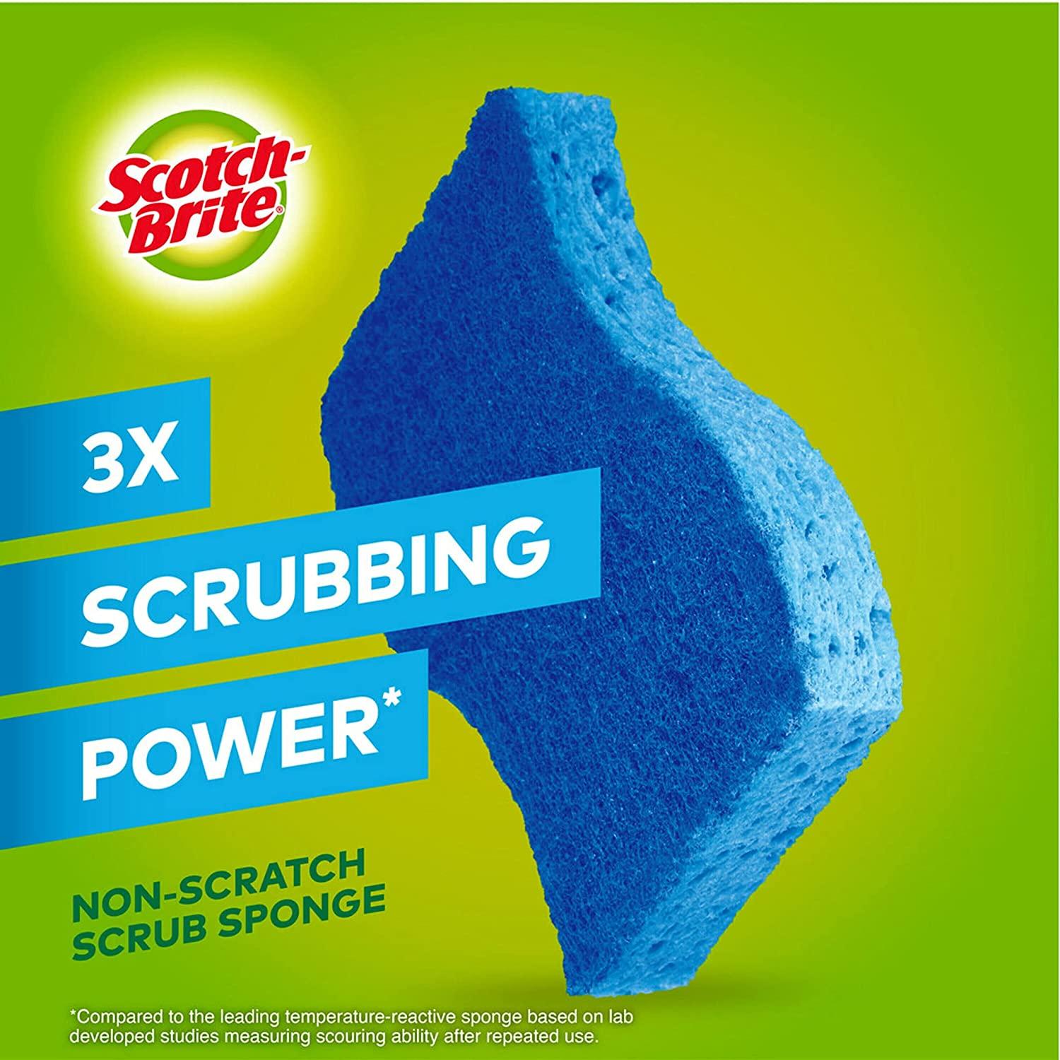 Scotch-Brite Stay Fresh Non-Scratch Scrub Dots Sponges, 3 Scrubbing Sponges  
