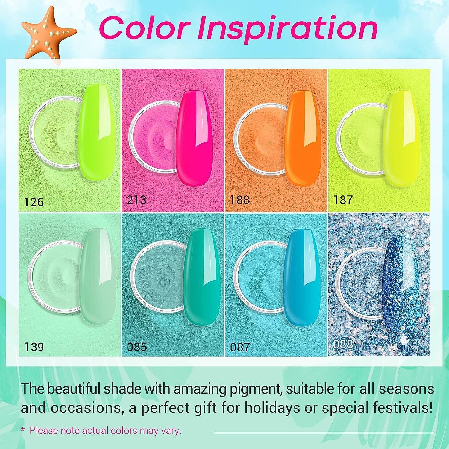 AZUREBEAUTY 18Pcs Dip Powder Nail Kit: Spring Summer Pastel Neon