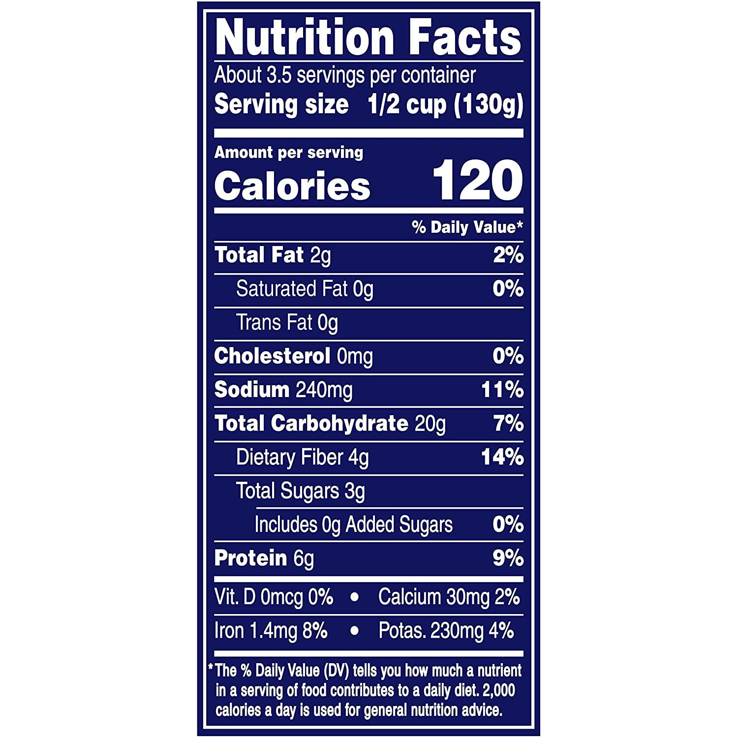 BUSH'S BEST Reduced Sodium Garbanzo Beans, Source of Plant Based