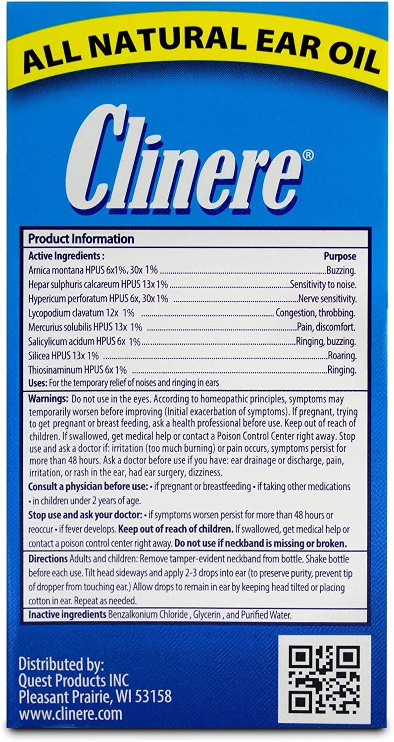 Clinere Ear Ringing Oil Relief, Ear Drops to Help Stop Ringing in The