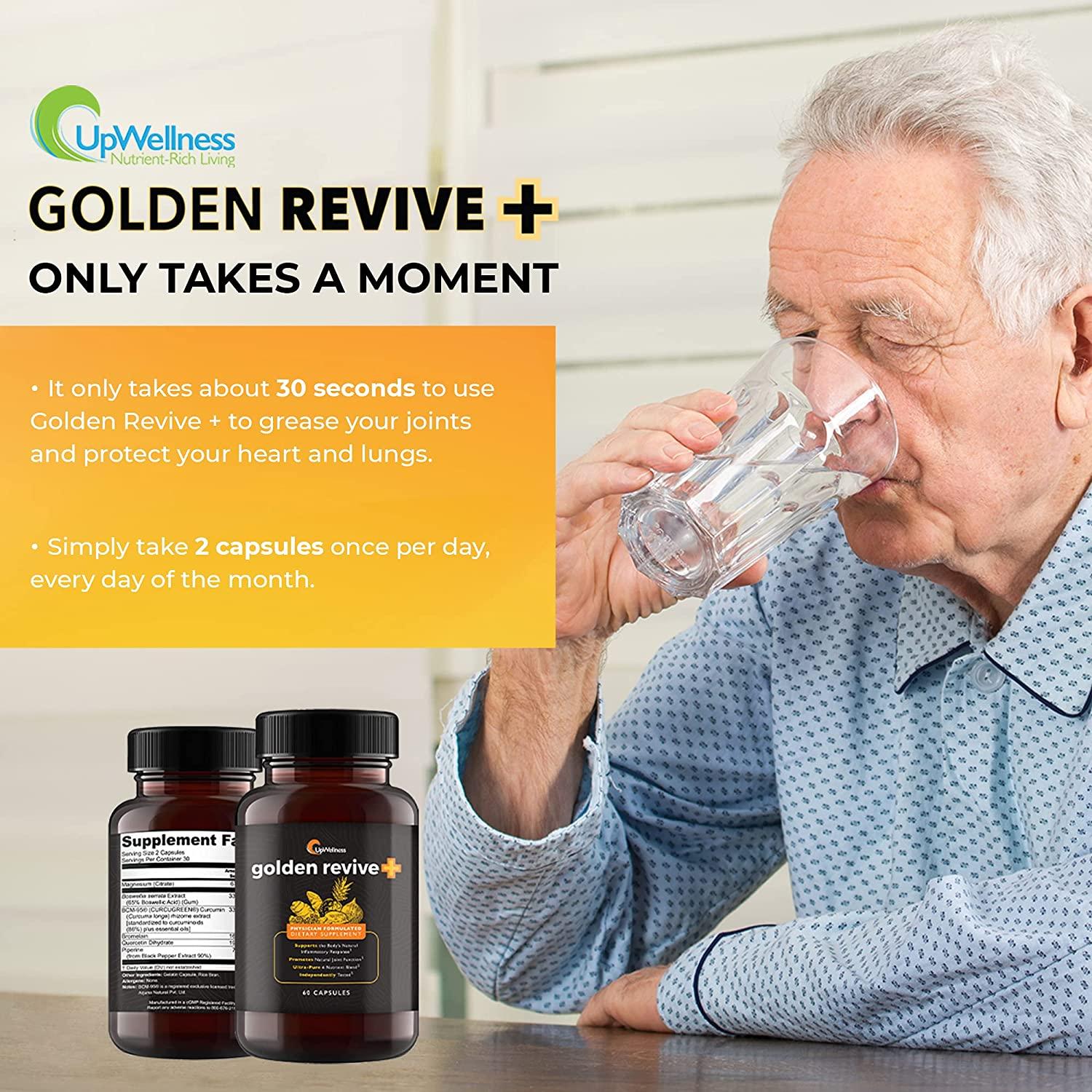 UpWellness Golden Revive+ Joint Pain Relief with Quercetin, Magnesium