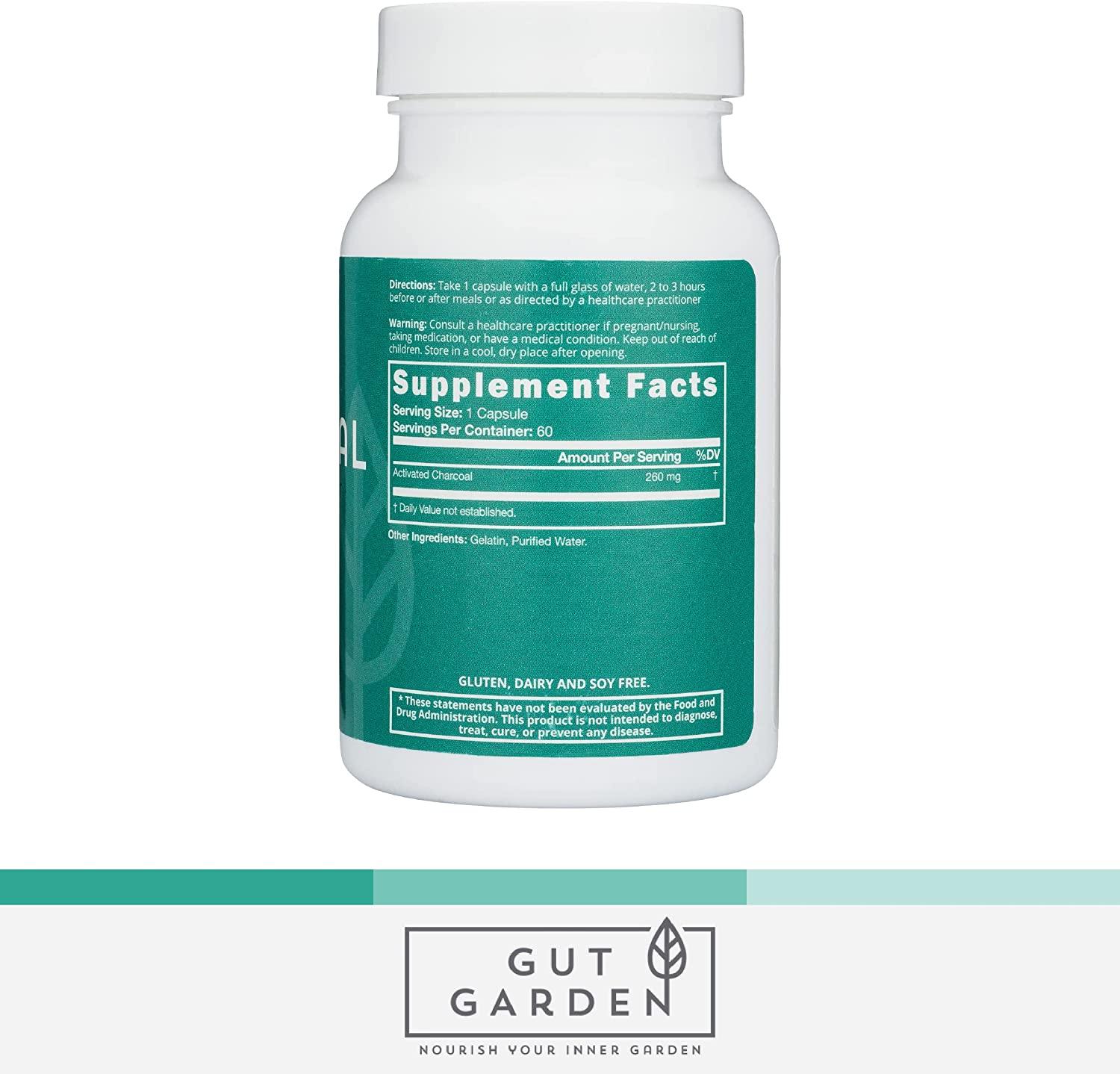 Gut Garden Activated Charcoal Softgels Coconut Charcoal Pills Help