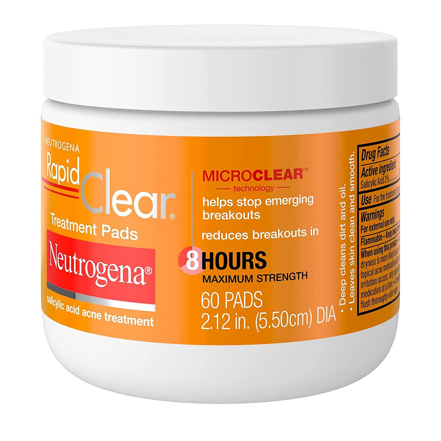 Neutrogena Rapid Clear Maximum Strength Acne Face Pads with 2