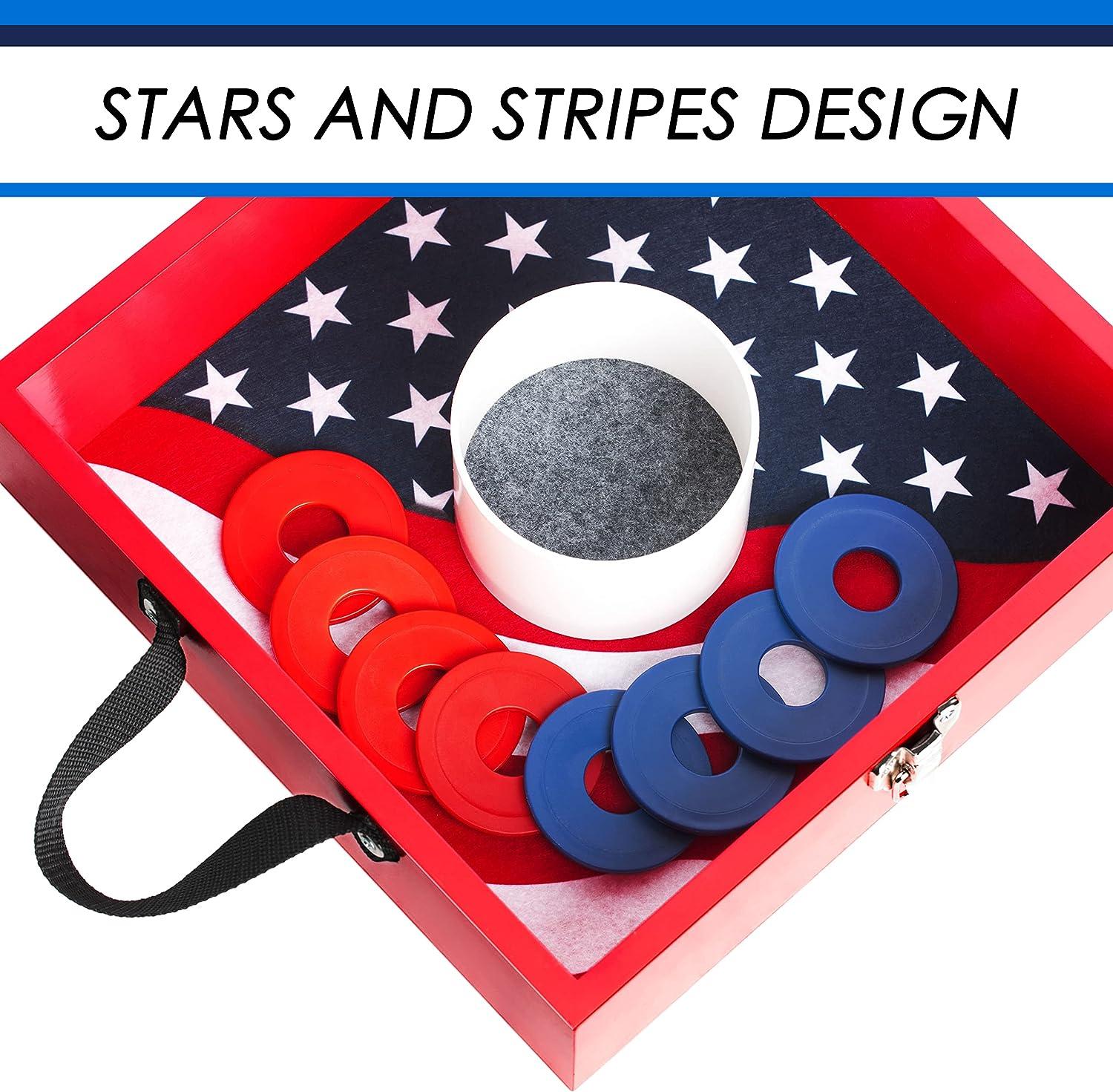 Washer Toss Game Outdoor Games Giant Yard Lawn Games Flag Pattern with