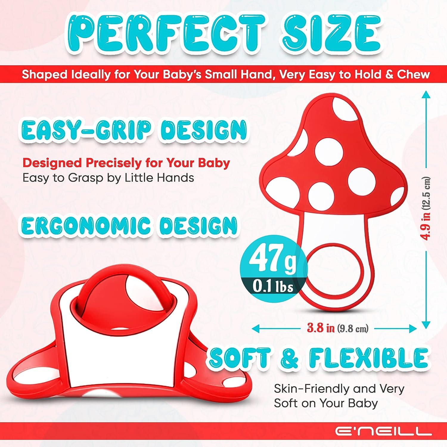 Mushroom Teething Toy Sensory & Visual Exploration and Teething