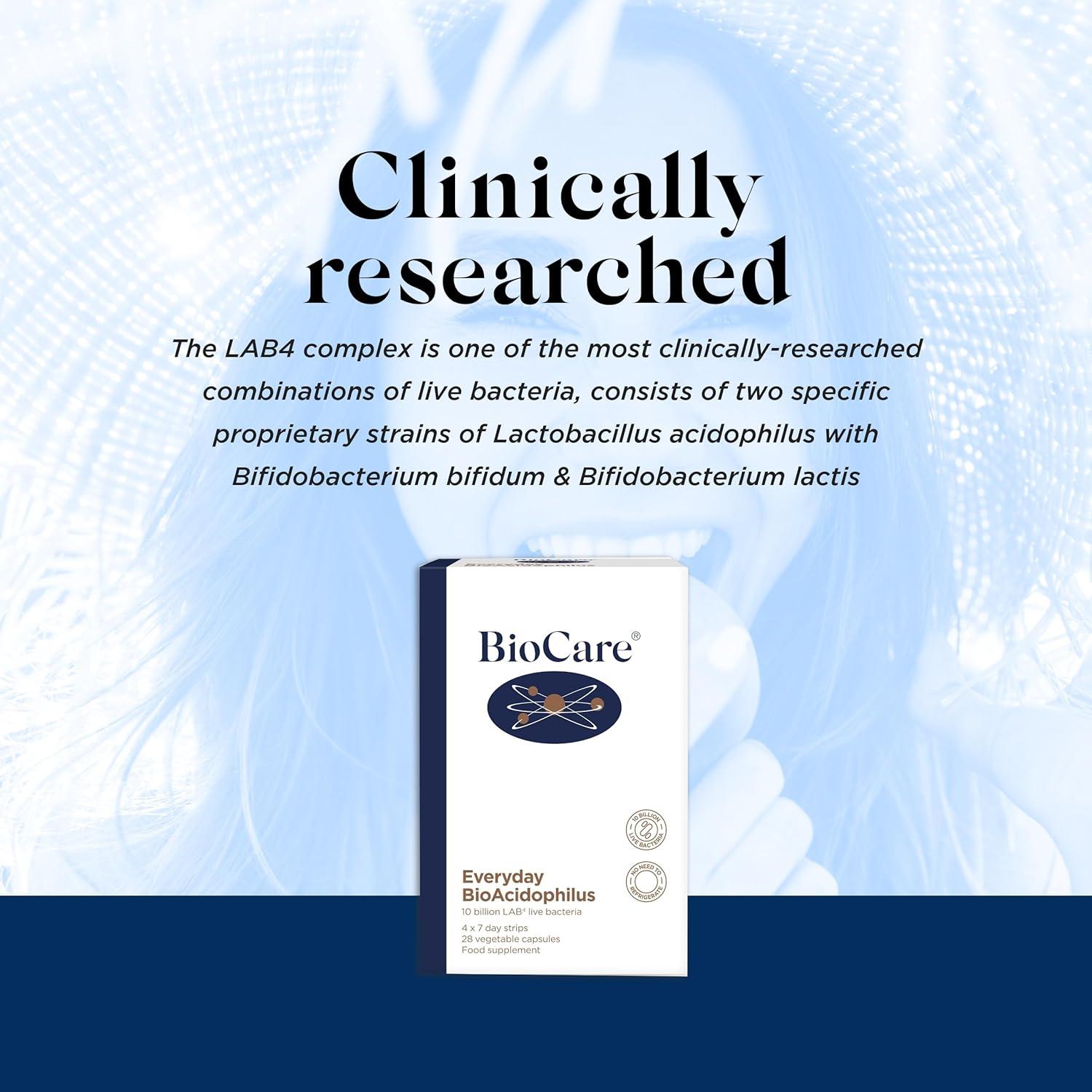 BioCare Everyday BioAcidophilus Capsules - 10 Billion LAB4 Live ...