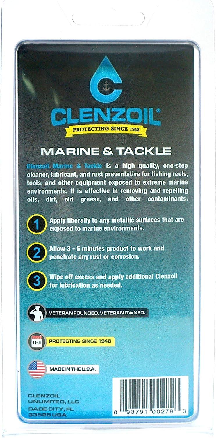 Clenzoil Marine & Tackle Fishing Reel Oil, Bearing Oil Cleaner & Grease Kit  | All-in-One Fishing Accessories Kit for Freshwater & Saltwater Fishing