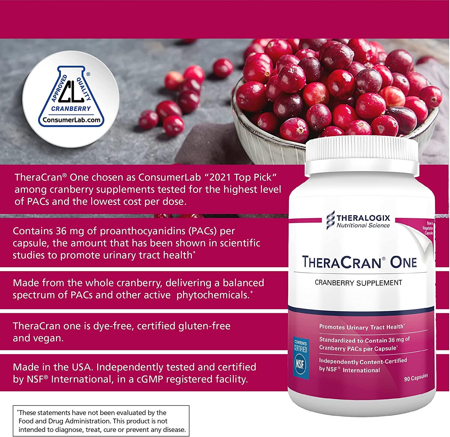 TheraCran One Cranberry Supplement 36mg PACs 90 Day Supply