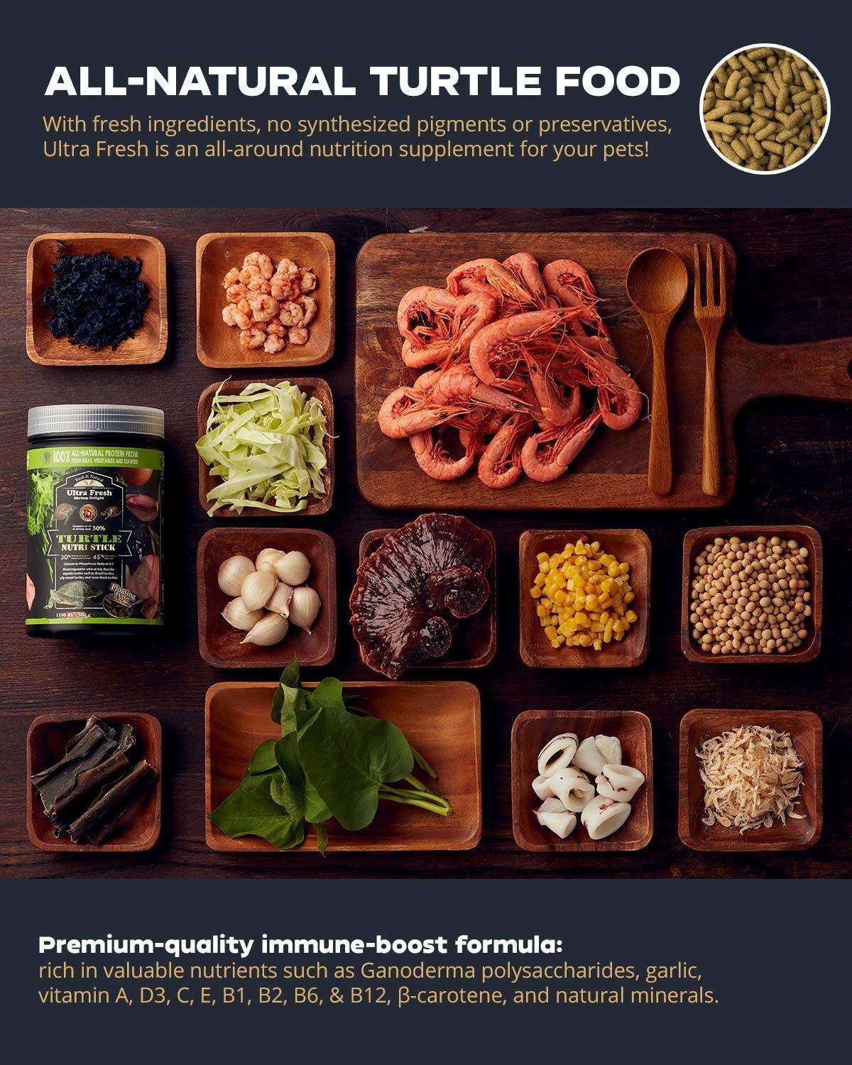 Ultra Fresh Turtle Nutri Stick, Wild Sword Prawn, Calcium & Vitamin D