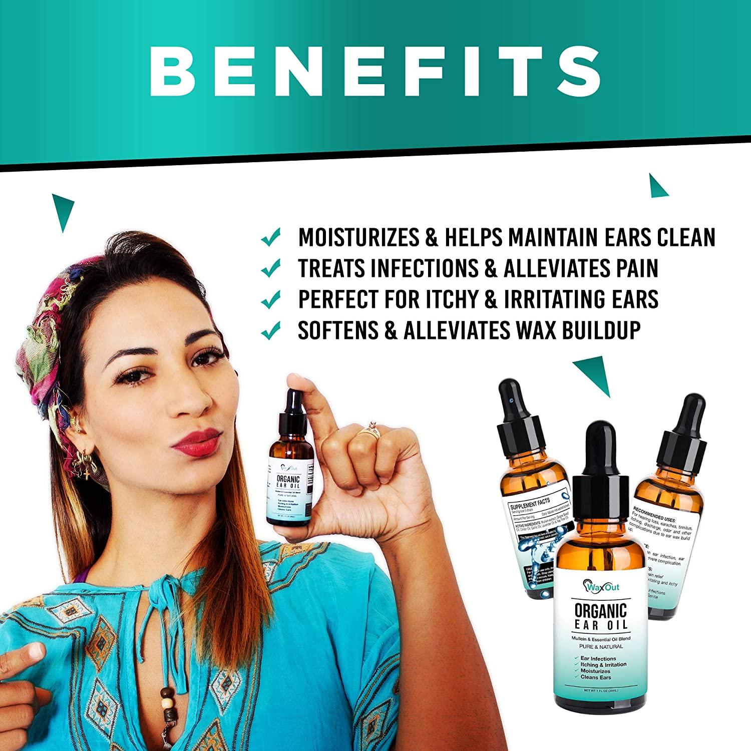 Natural Mullein Ear Wax Removal Oil & Cleaner with Garlic Pain