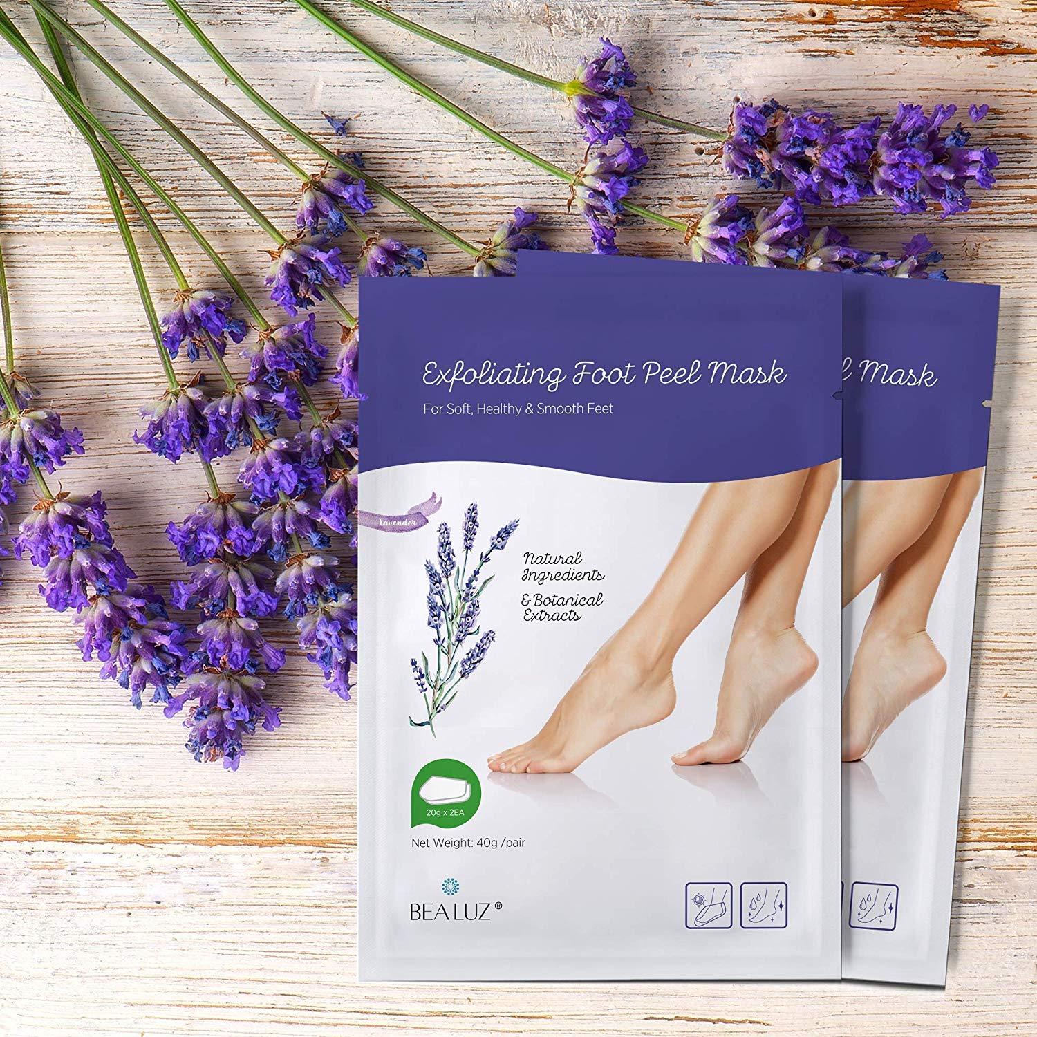 BEALUZ Lavender Foot Peel Mask 2 Pairs for Soft Feet in 12 Weeks
