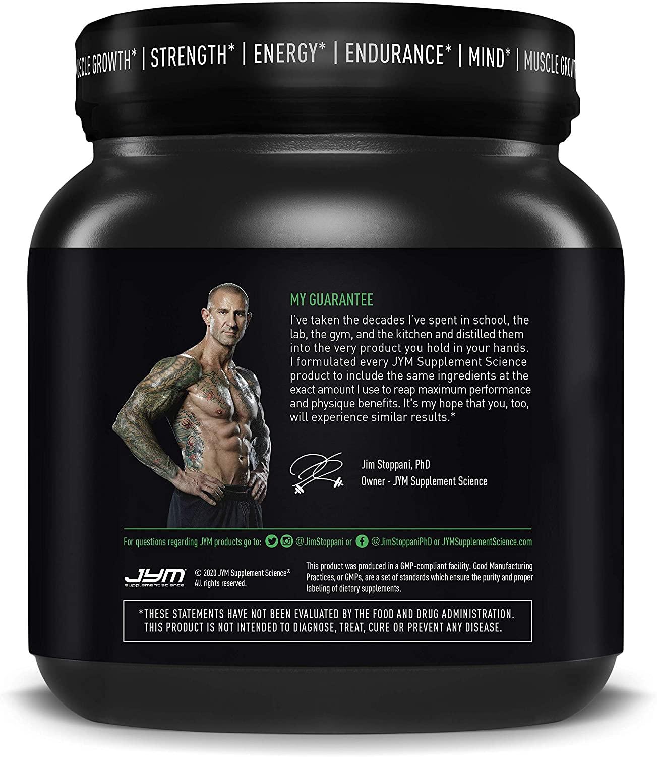 JYM Supplement Science Pre Jym Rainbow Sherbet, Black, 20 Servings