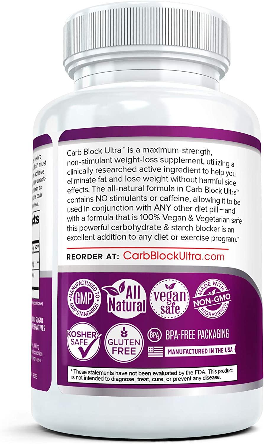 Carb Block Ultra White Kidney Bean Extract Carb Blocker for Diet and