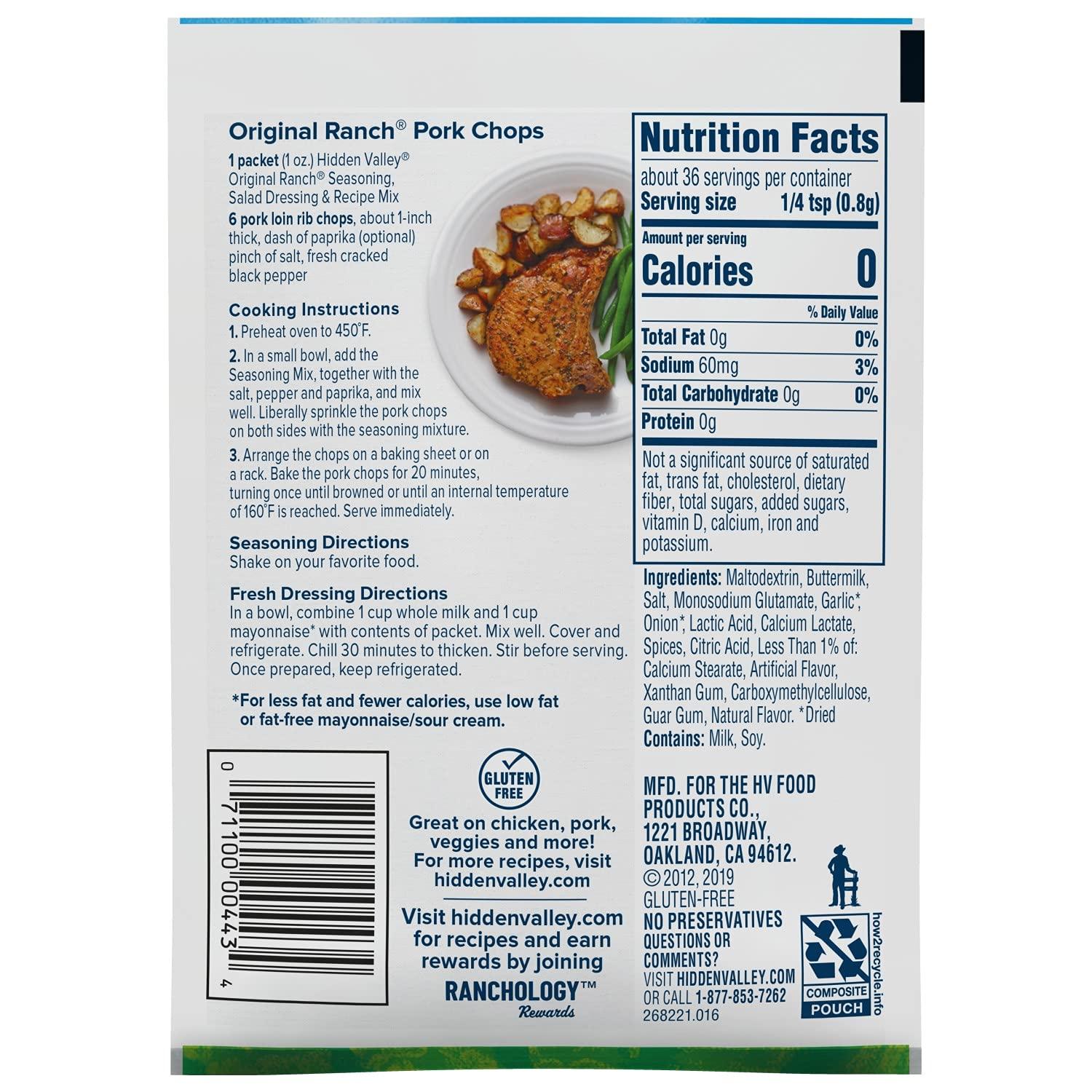 Hidden Valley Original Ranch Salad Dressing & Seasoning Mix Gluten