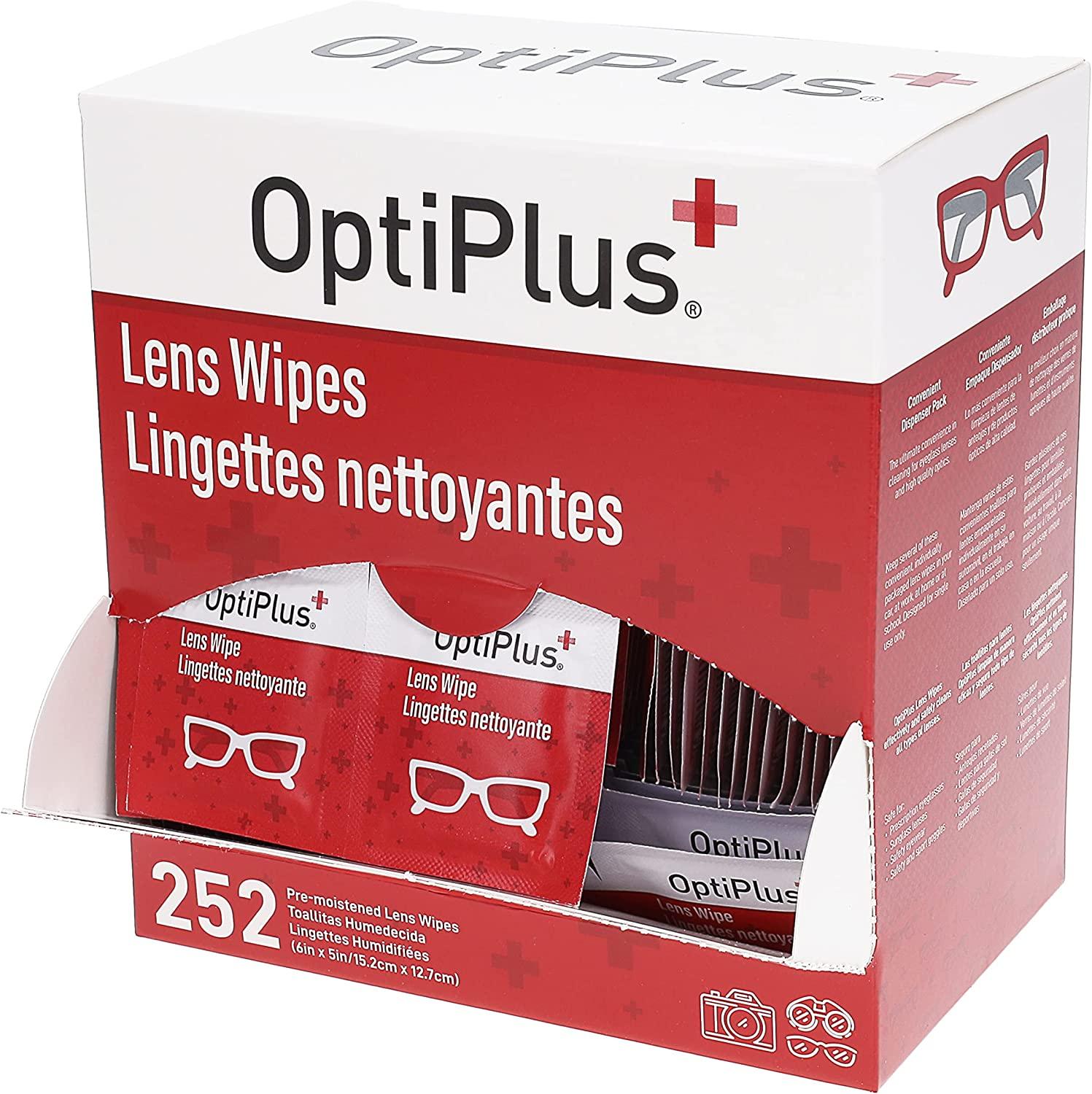 OptiPlus Eyeglass Lens Wipes, 252 Wipes 252 Count (Pack of 1)